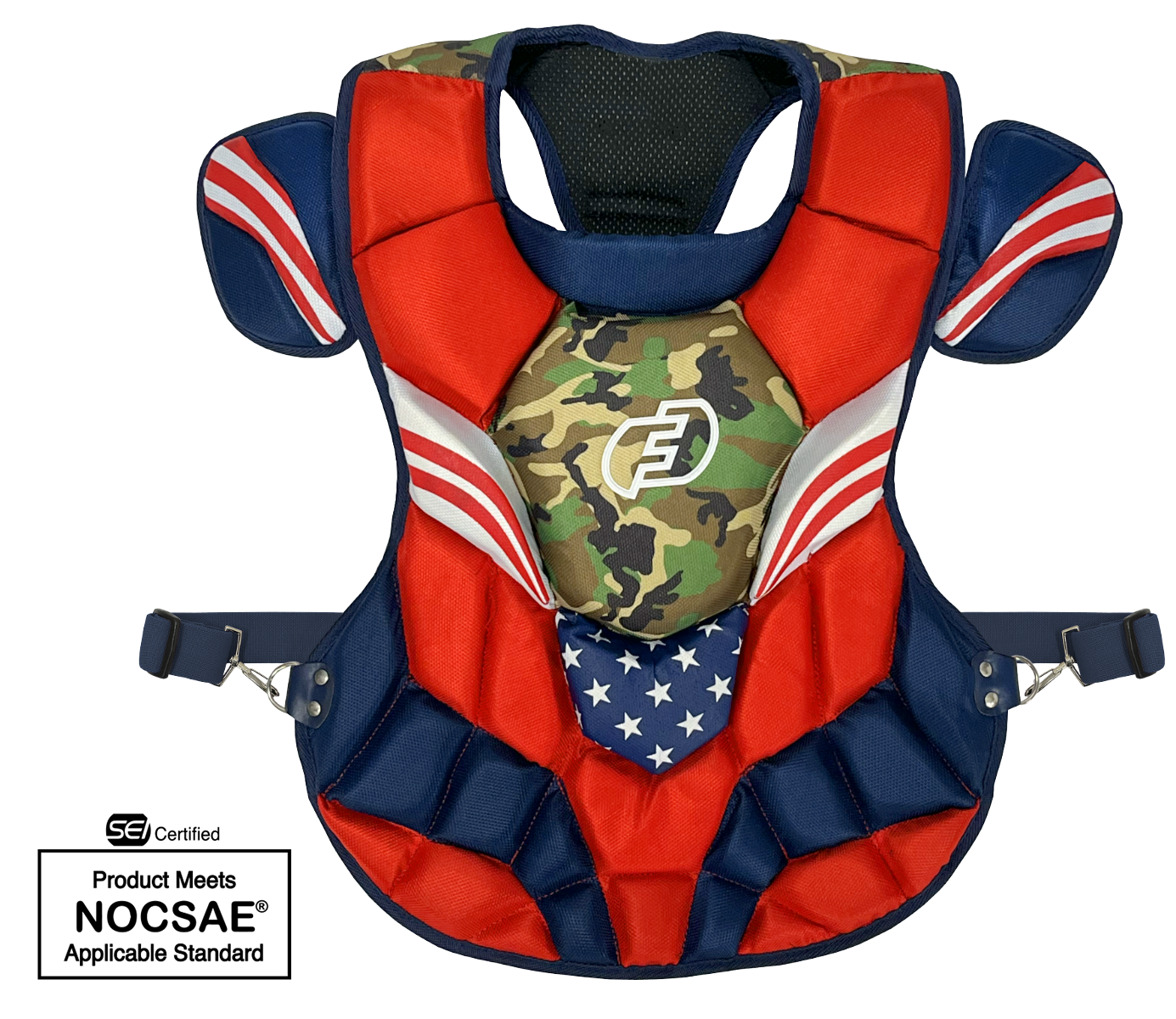 Stars & Stripes Chest Protector with DuPont™ Kevlar® - SEI Certified NOCSAE Standard for Adult Baseball & Softball (Ages 16+) - Perfect for Training, Games & Sports Safety Protection