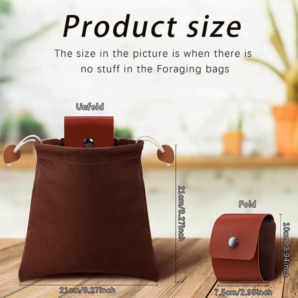 **Premium Waxed Canvas Foraging Bag - Waterproof Leather Pouch for Hunting, Bushcraft & Dog Training - Durable Waist Fanny Pack & Hanging Tool Bag for Outdoor Adventures**    *(Perfect for Hiking, Camping, Survival Gear & Everyday Carry - Ideal for Collecting Herbs, Tools & Essentials in the Wild!)*