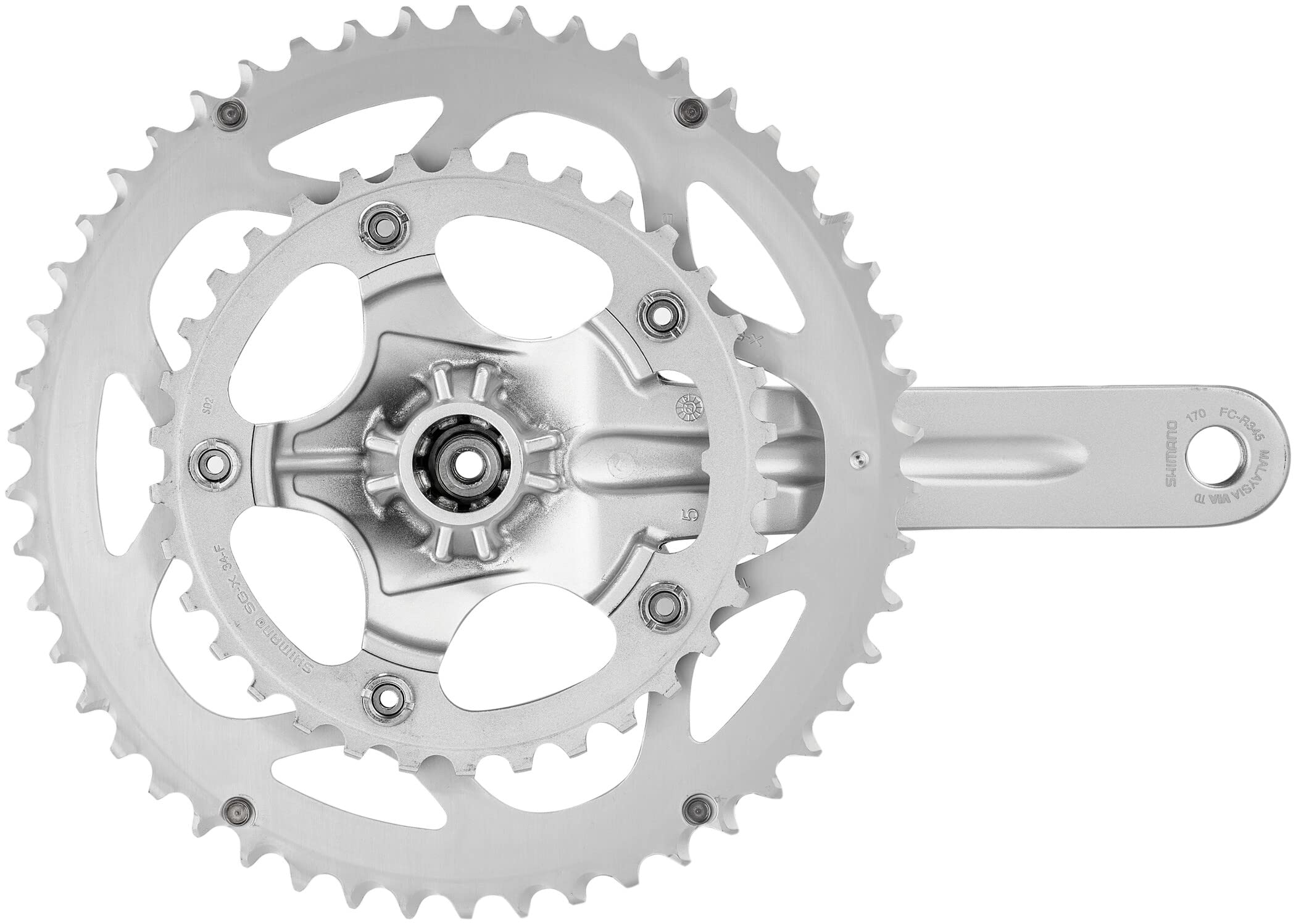 Shimano FC-M622 Mountain Bike Crankset - Race Silver Compact 11-Speed for MTB & Road Bikes | Durable Bicycle Cranks for Trail Riding & Racing