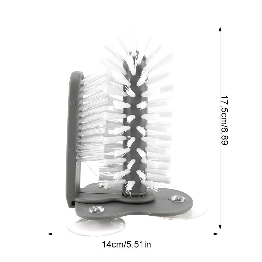 Stainless Steel Water Bottle Cleaning Brush with Suction Base - Long Handle Bottle Brush for Glass Cups, Thermos, Baby Bottles - Perfect for Kitchen, Bar, Restaurant & Home Use