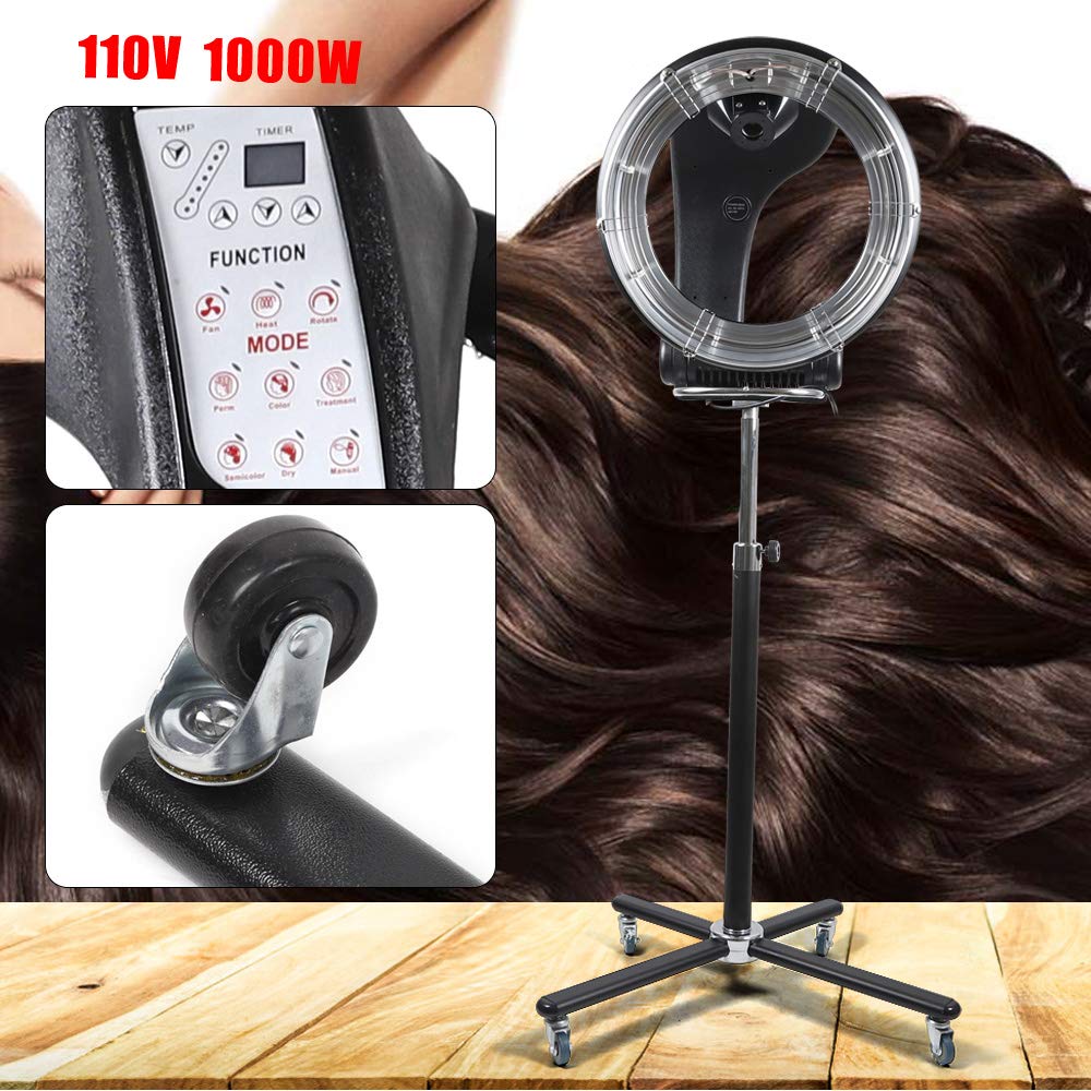 3-in-1 Professional Salon Hair Dryer Stand with Timer - 1000W Portable Orbiting Hair Dryer for Drying, Perming & Styling - Perfect for Home & Salon Use