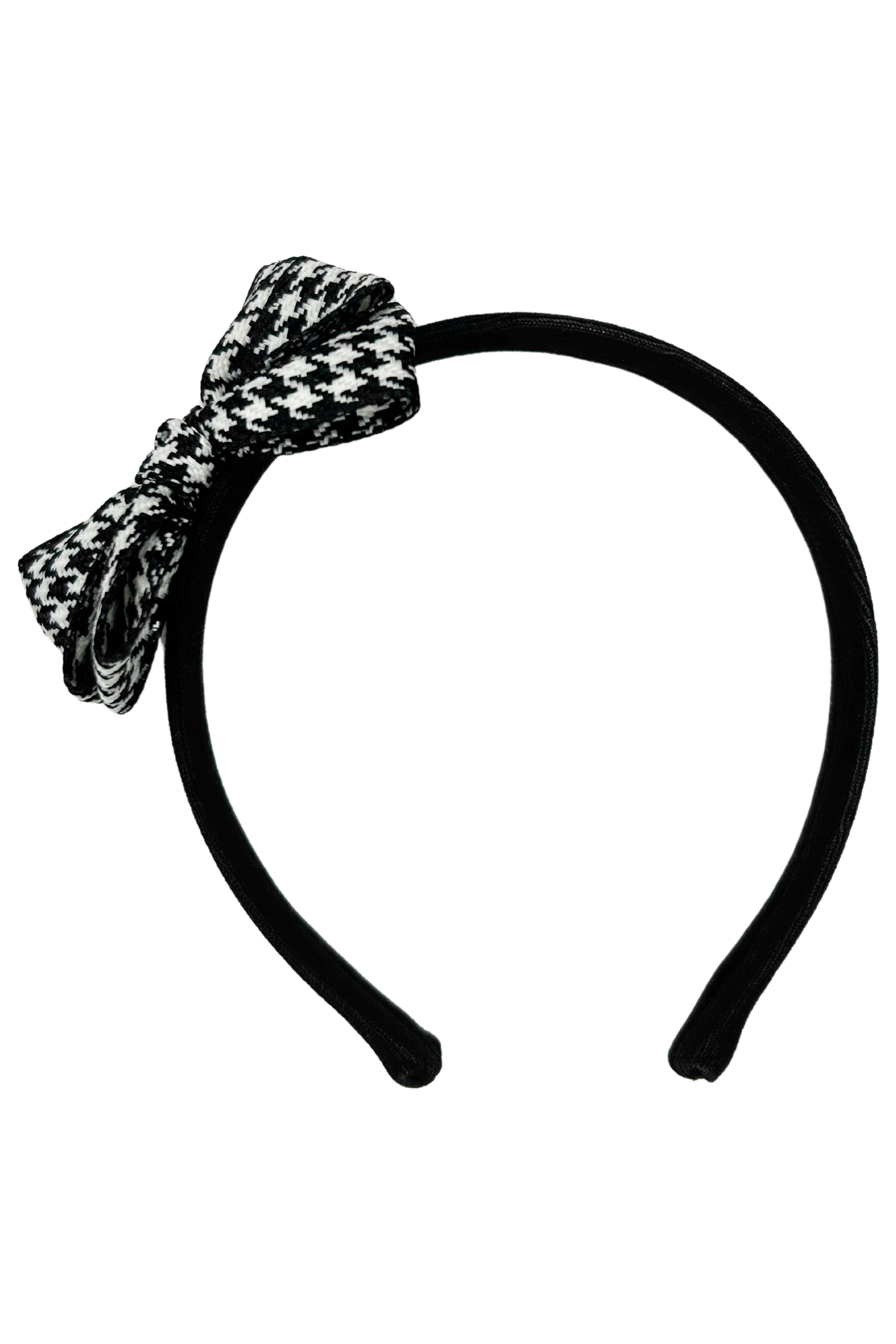 Elegant Black Houndstooth Bow Headband for Women - Fashion Hair Accessories for Parties, Weddings & Daily Wear