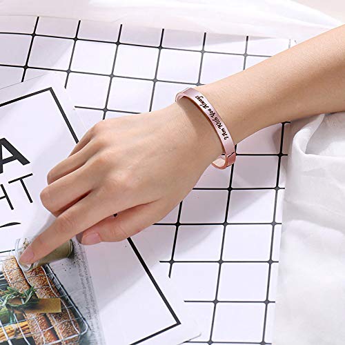 Yellow Chimes Inspirational Engraved Karma Bracelet for Women & Girls - Stainless Steel & Copper Bangle with Message - Valentine's, Birthday, Anniversary Gift for Girlfriend | Perfect for Yoga, Meditation & Daily Wear