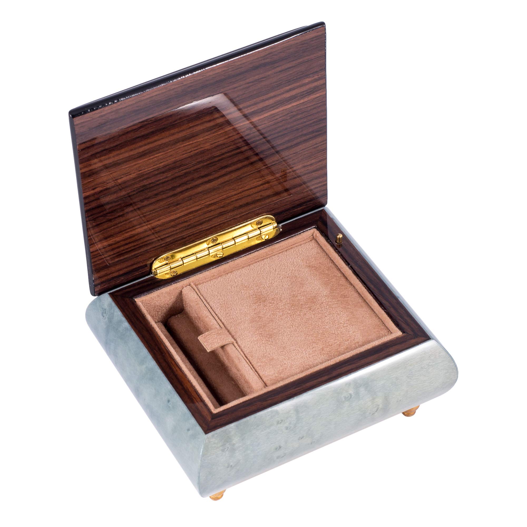 Exquisite Light Blue Butterfly Italian Inlaid Music Jewelry Box - High Gloss Finish, Customizable Tune Options | Perfect for Gift Giving, Home Decor & Jewelry Storage