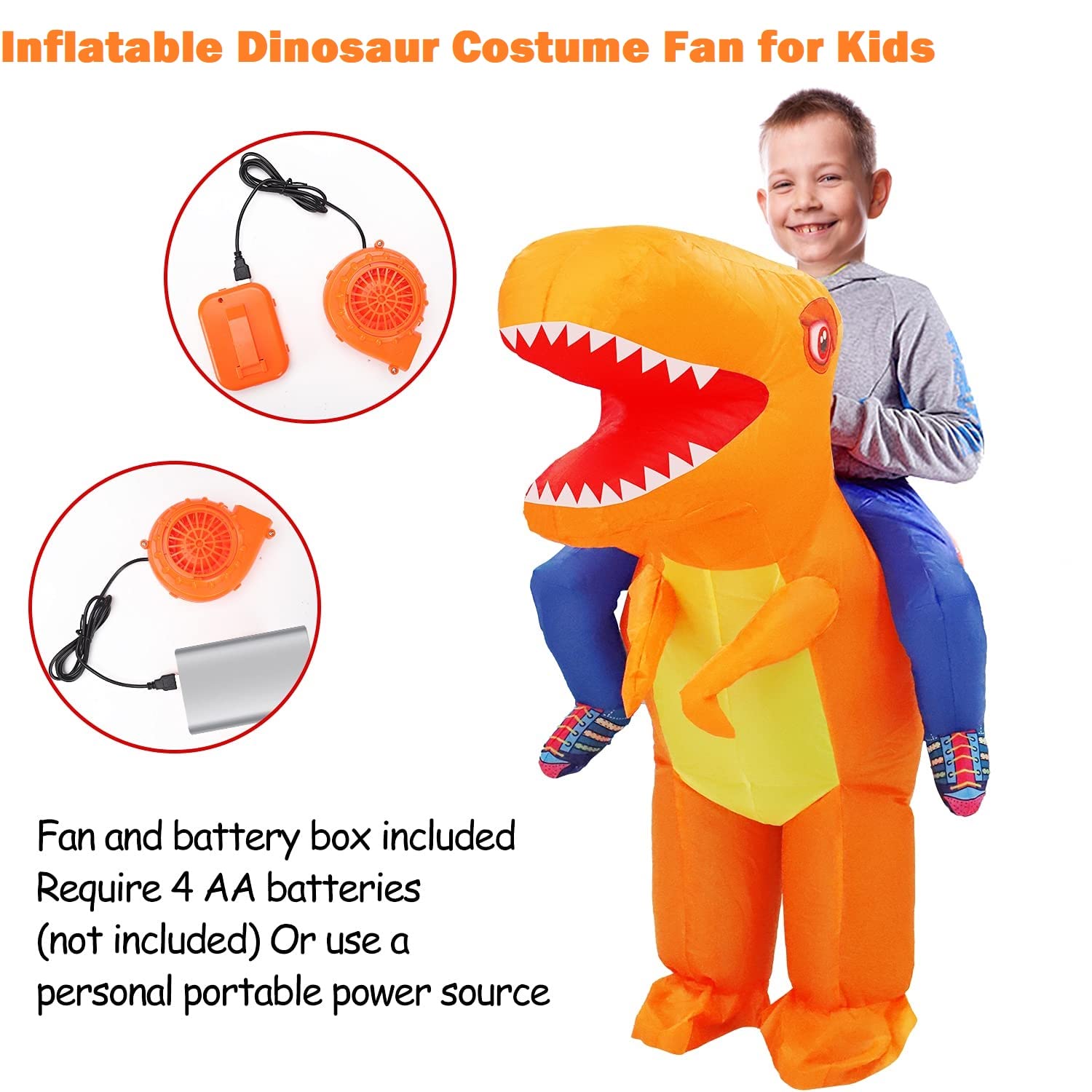 2 Pack Mini Blower Fan for Inflatable Costumes - Halloween Party Accessory