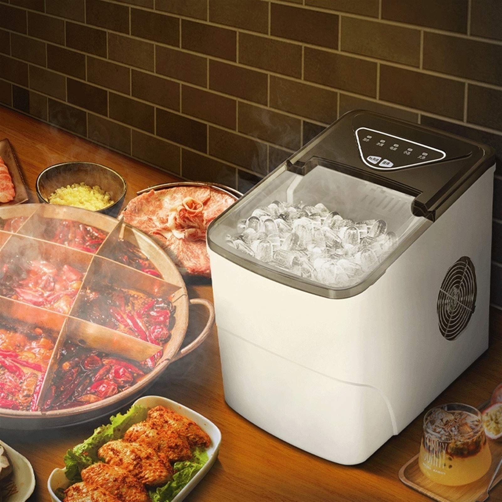 Fast Countertop Ice Maker Machine - 9 Bullet Ice Cubes in 6-13 Minutes, 2.2L Capacity for Home, Kitchen, Office & Bar | Perfect for Cocktails, Iced Coffee & Entertaining (ZLSP)
