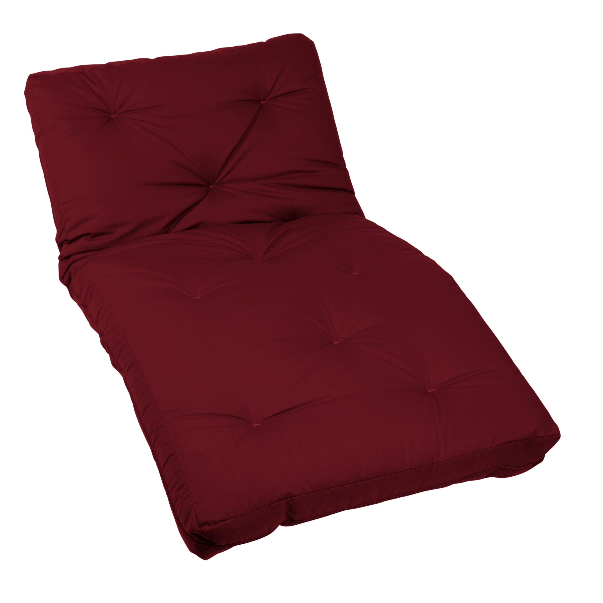 Mozaic Basic Twin Futon Mattress - Soft Suede Cover, Red - Perfect for Dorm Rooms, Guest Beds & Small Spaces