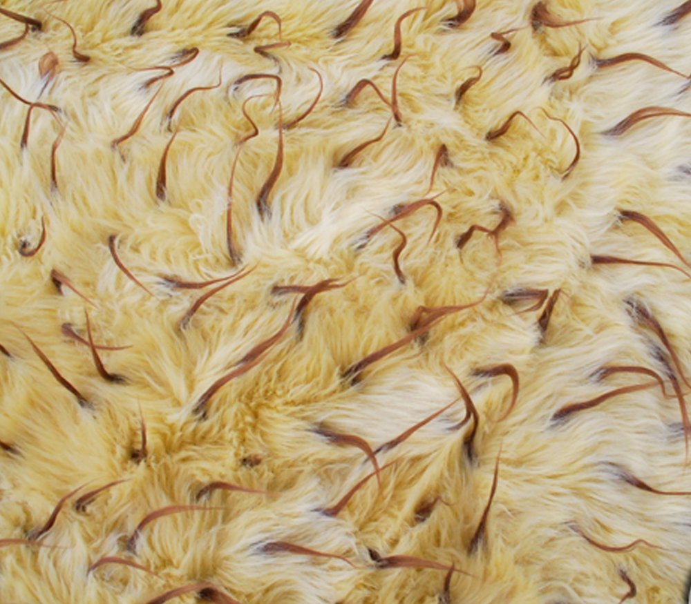 Premium Faux Fur Fabric - Long Pile Two-Tone Spike in Tan & Brown - 60