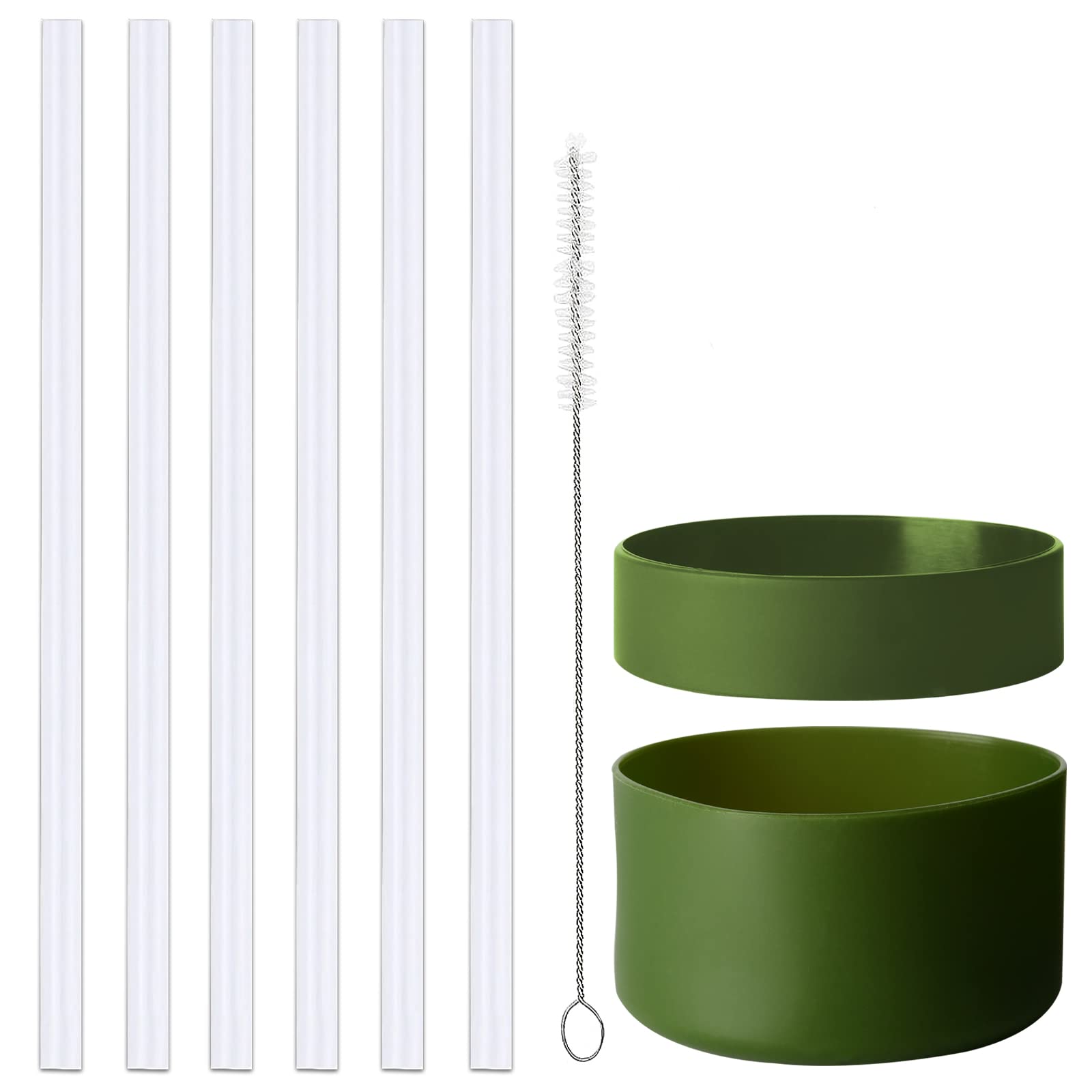 6-Pack Replacement Straws & Flex Bottle Boot for Hydro Flask 32oz-40oz Water Bottles - Durable, Leak-Proof Accessories for Hiking, Gym & Outdoor Activities