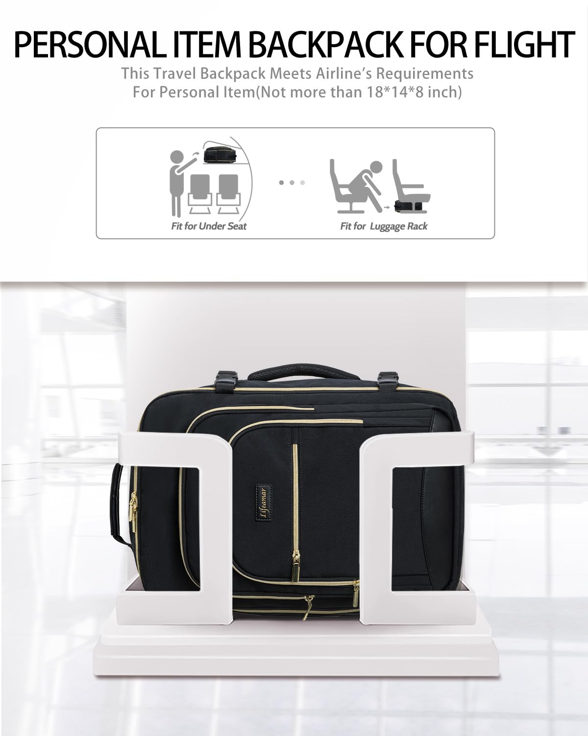 40L Waterproof Travel Backpack for Women - TSA Approved Carry On Backpack with 3 Packing Cubes, Airplane Personal Item Bag for Weekend Trips & Business Travel Essentials | Perfect for Flight, Commute & Outdoor Adventures
