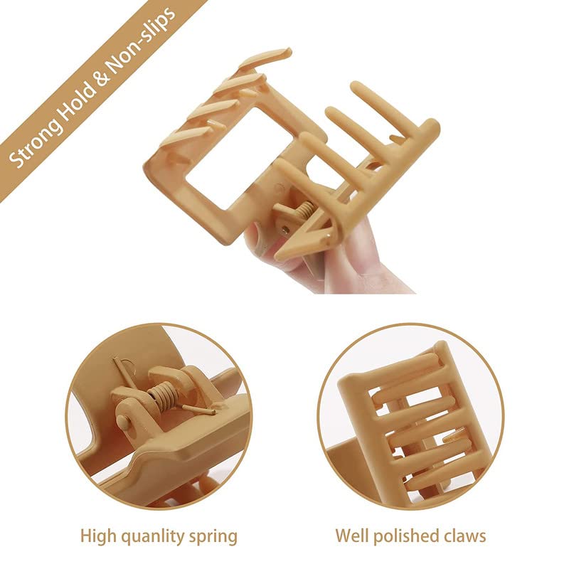 RECTYO GALLERY Small Hair Claw Clips for Women - 1.57 Inch Mini No Slip Square Hair Clips for Thin to Medium Hair | Perfect for Ponytails, Buns & Everyday Styling | Hair Accessories for Women & Girls