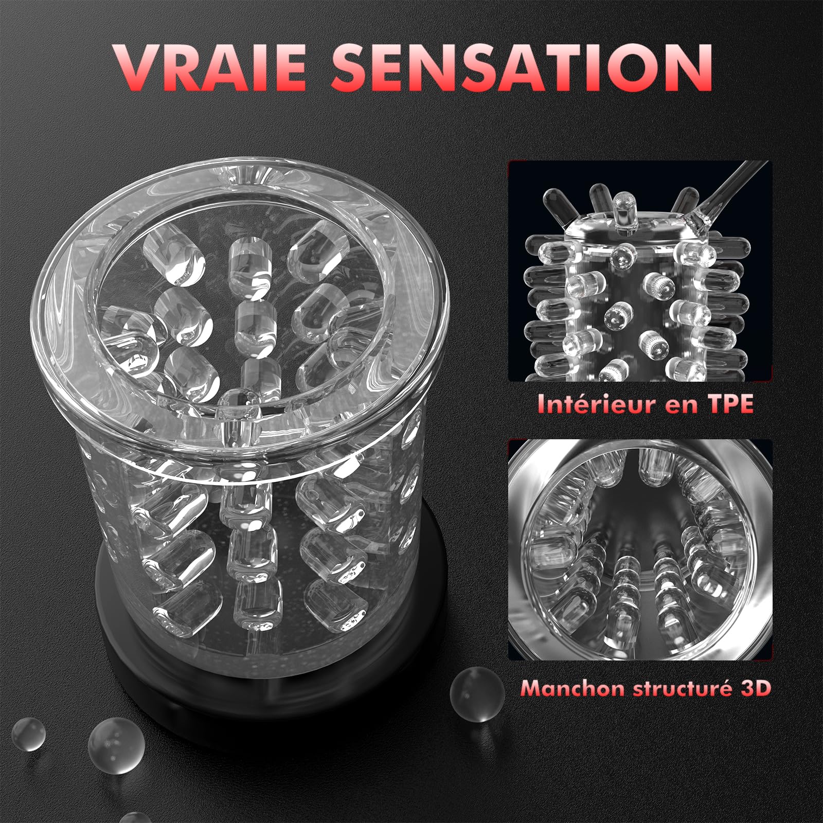 Realistic 3D Soft Vagina Male Masturbator - Hands-Free Telescopic & Rotating Sex Toy for Men with Suction, 7 Adjustable Modes - Perfect for Solo Pleasure, Discreet Home Use & Stress Relief