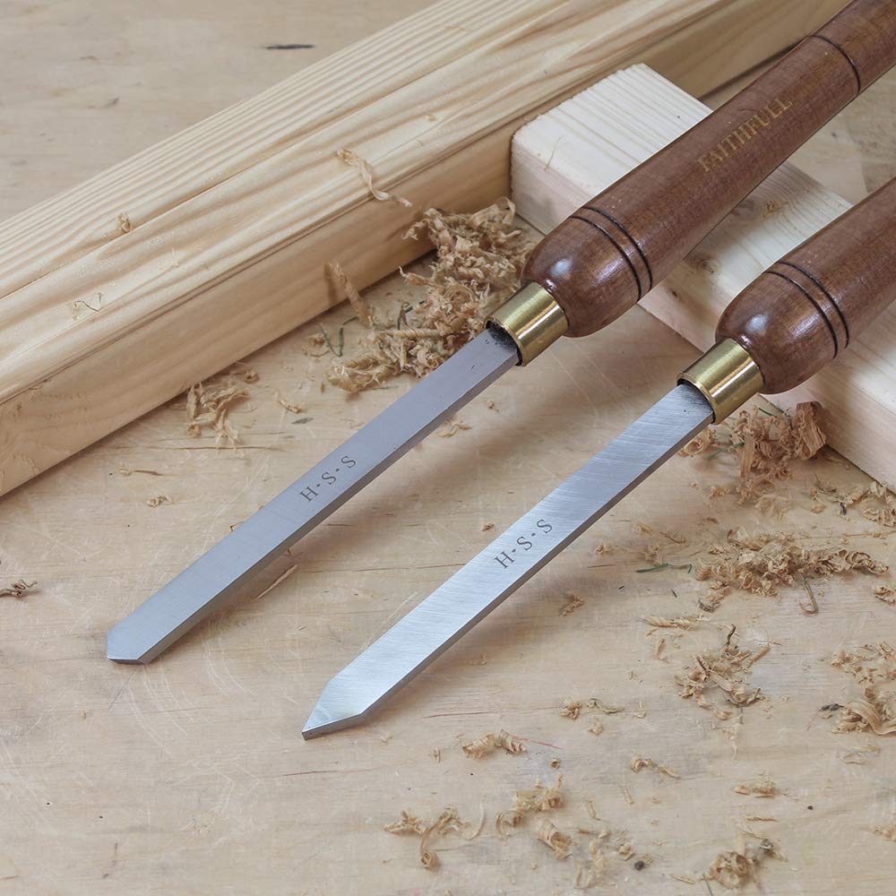 Faithfull Premium HSS Turning Chisel Set - 8-Piece Woodworking Tools in Wooden Gift Box for Hardwood & Softwood | Ideal for Woodturning, Furniture Making & DIY Projects