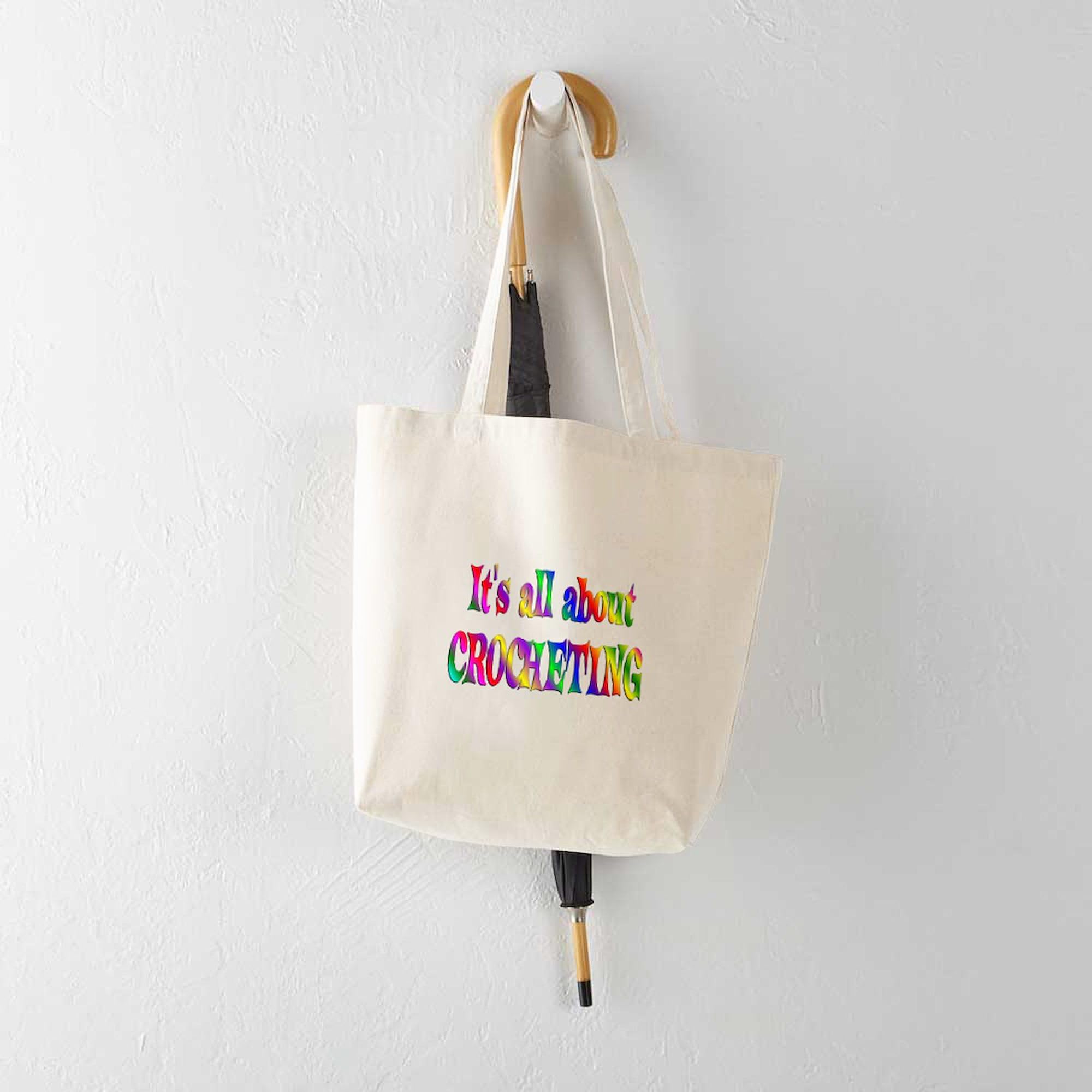 About Crocheting Tote Bag - Natural Canvas Reusable Shopping Bag for Groceries, Beach & Daily Use | Eco-Friendly Cotton Tote | Personalized Gift Idea