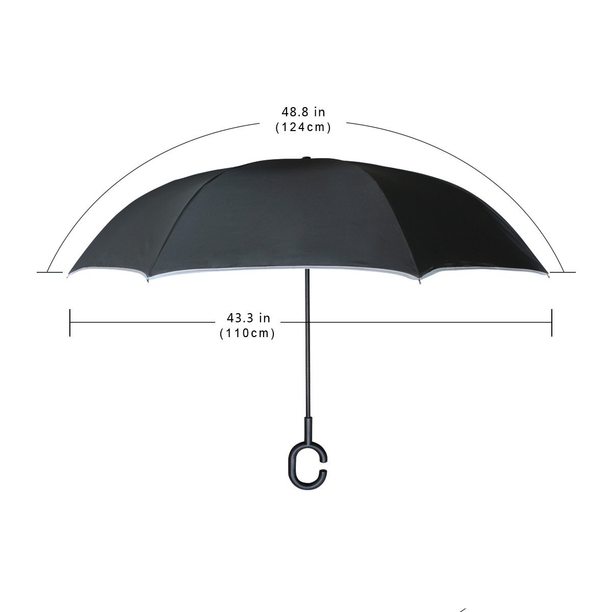 Senya Double Layer Inverted Umbrella - Van Gogh Almond Blossom Print - Reverse Folding Windproof Compact Umbrella with C-Shape Handle for Car, Travel & Golf | Perfect for Commuting, Outdoor Activities & Rainy Days