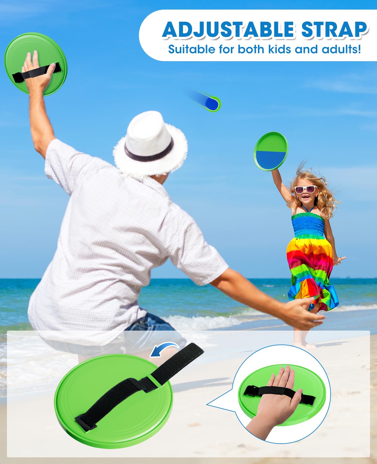 Aywewii Ball Catch Paddle Set - Outdoor Beach & Backyard Games for Kids & Adults - Fun Pool, Park, and Lawn Toss Toys for Ages 3-11 - Perfect for Family Gatherings, Picnics, and Summer Activities