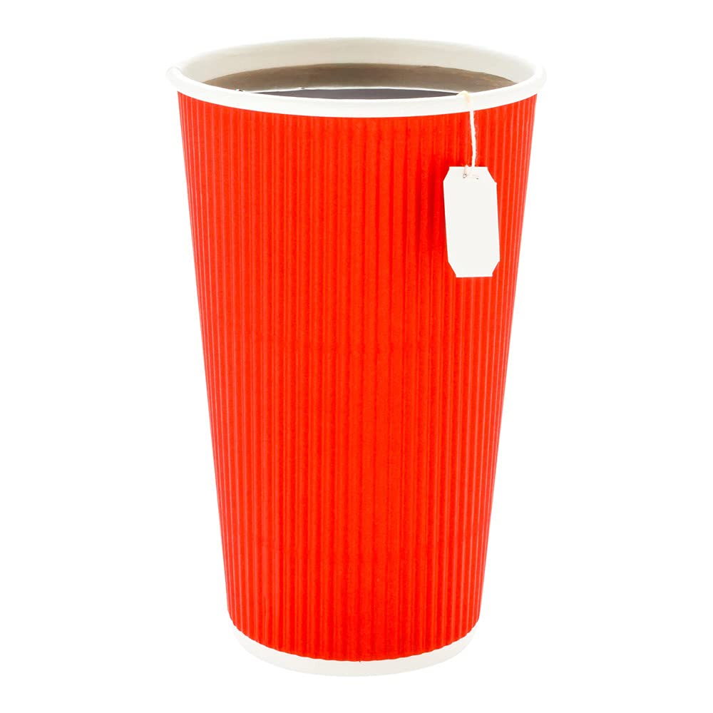 20oz Ripple Insulated Coffee Cups - 10 Pack Double Wall Corrugated Paper Cups with Secure Grip | Leakproof & Sustainable | Matching Lids Sold Separately | Perfect for Coffee Shops, Offices & Catering Events