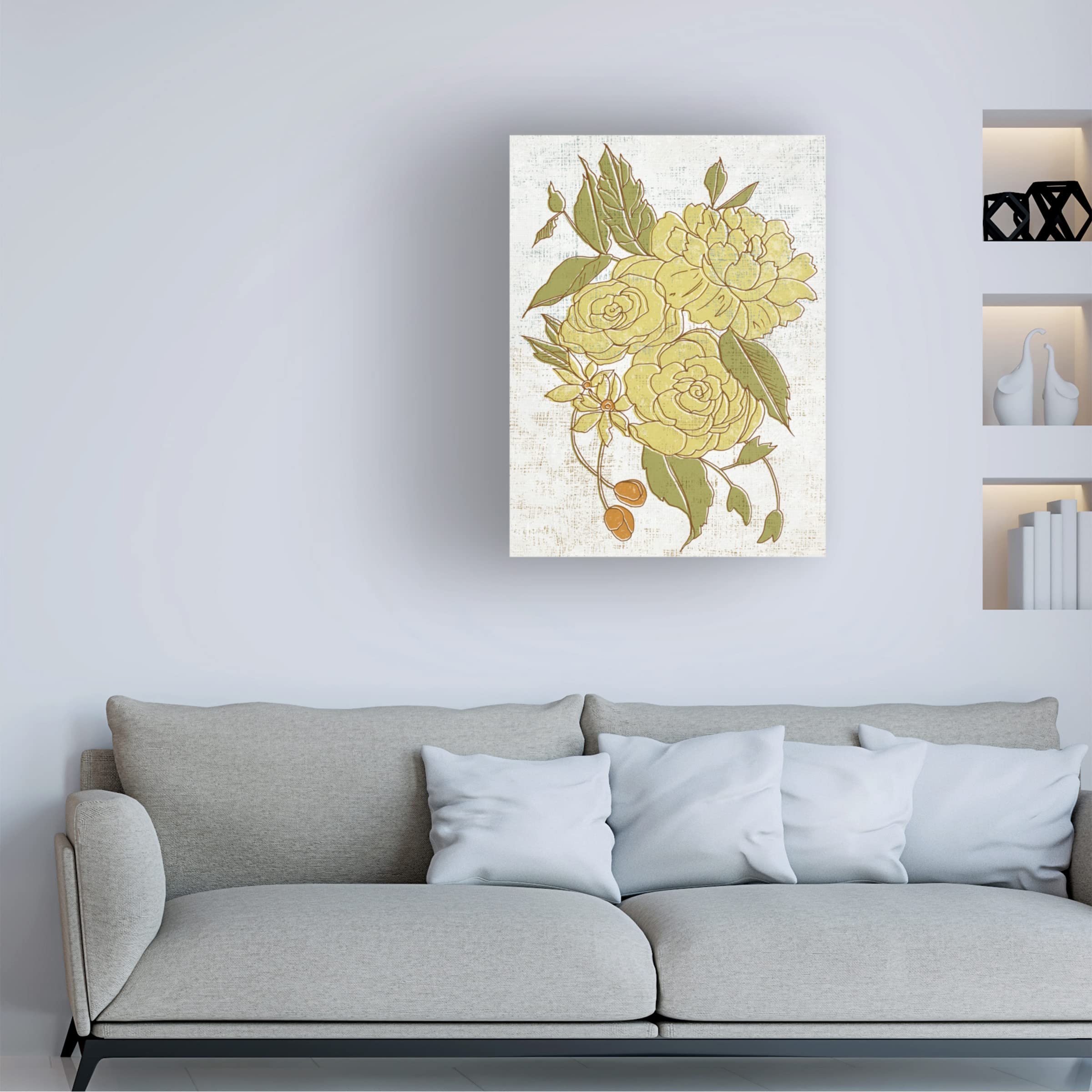 Trademark Fine Art 'Barkcloth III' Canvas Wall Art by Chariklia Zarris - Modern Abstract Painting for Living Room, Bedroom & Office Decor