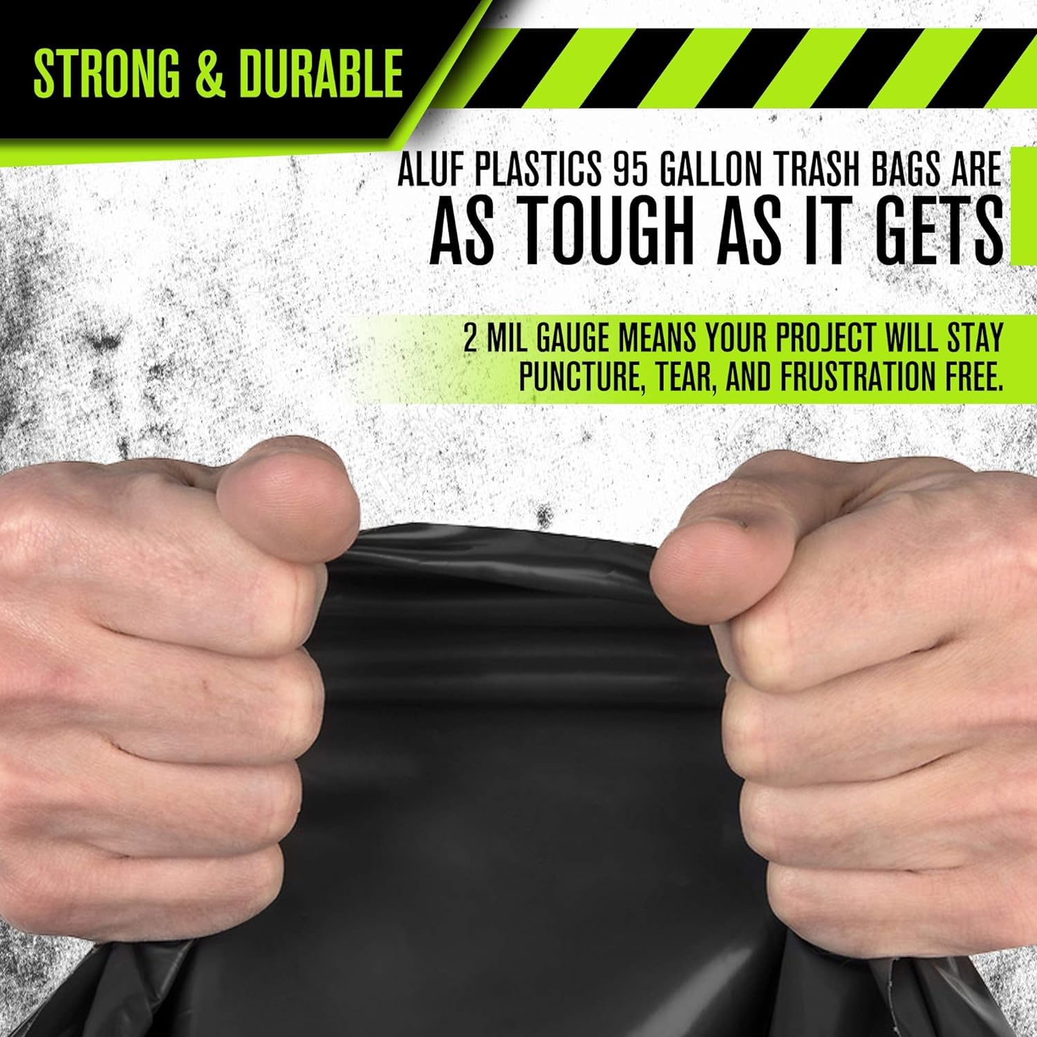 Heavy Duty 95-96 Gallon Trash Can Liners - 2.0 MIL Thick Garbage Bags (50 Pack) - Extra Large Commercial Grade for Toter, Construction, Yard Waste, Industrial Use - Perfect for Contractors, Commercial Kitchens, and Garage Cleanup