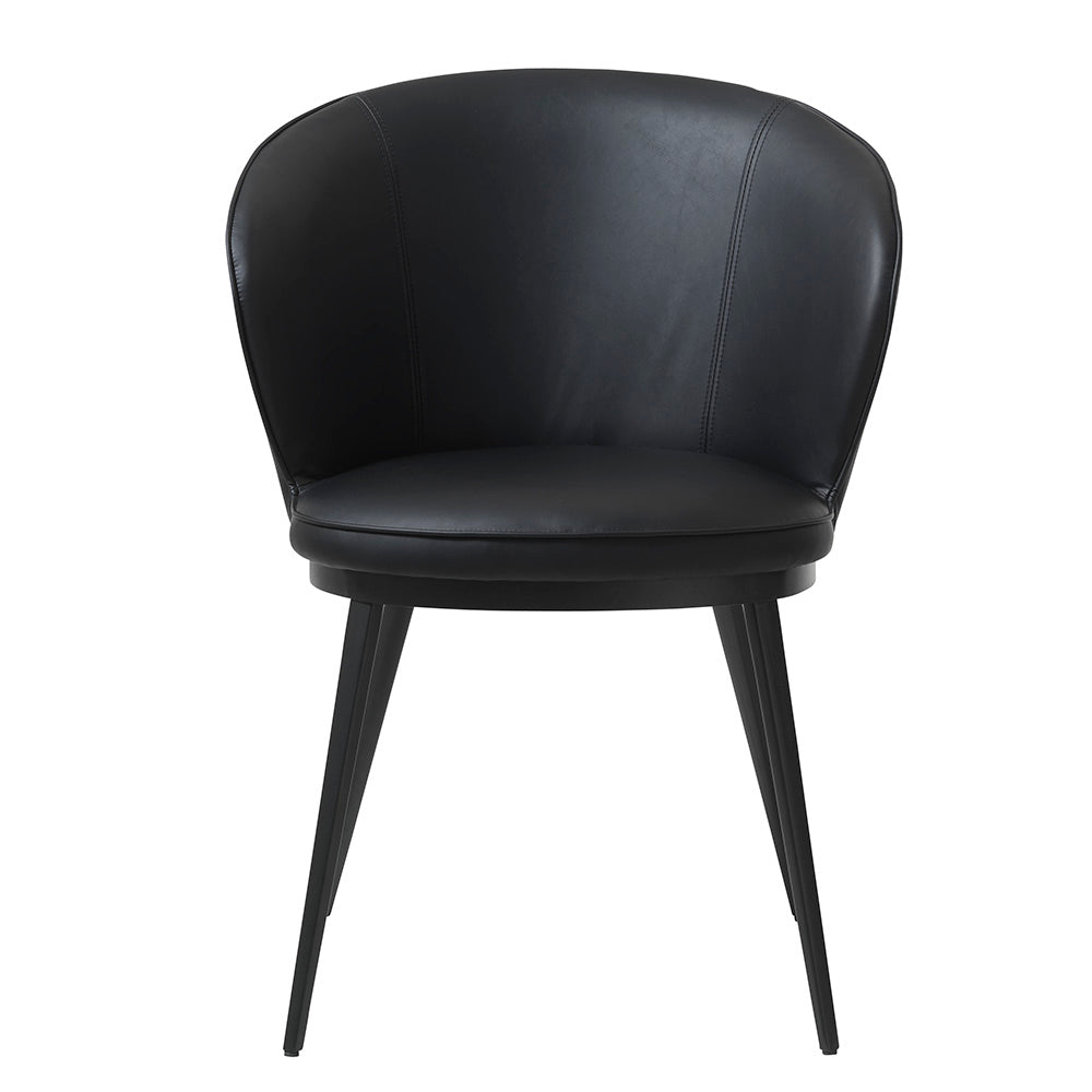 Modern GAIN Dining Chair - Black Wooden Seat with Metal Legs - Perfect for Kitchen, Dining Room, and Office Use