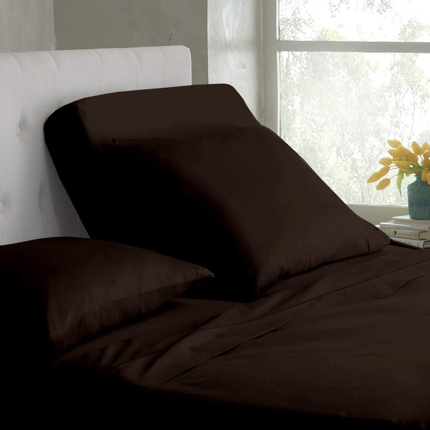 5-Piece Split Queen Bed Sheet Set - 100% Egyptian Cotton 800 Thread Count, Adjustable Deep Pocket Fitted Sheet (14