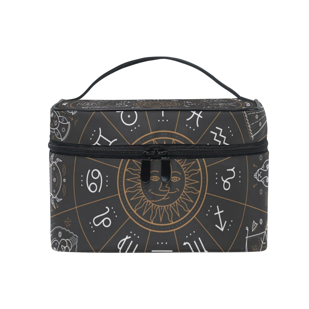 Cooper Girl Astrology Symbols Cosmetic Bag - Waterproof Travel Makeup Pouch for Women, Perfect for Train Cases & Storage Organizer | Great for Travel, Gym, and Daily Beauty Essentials