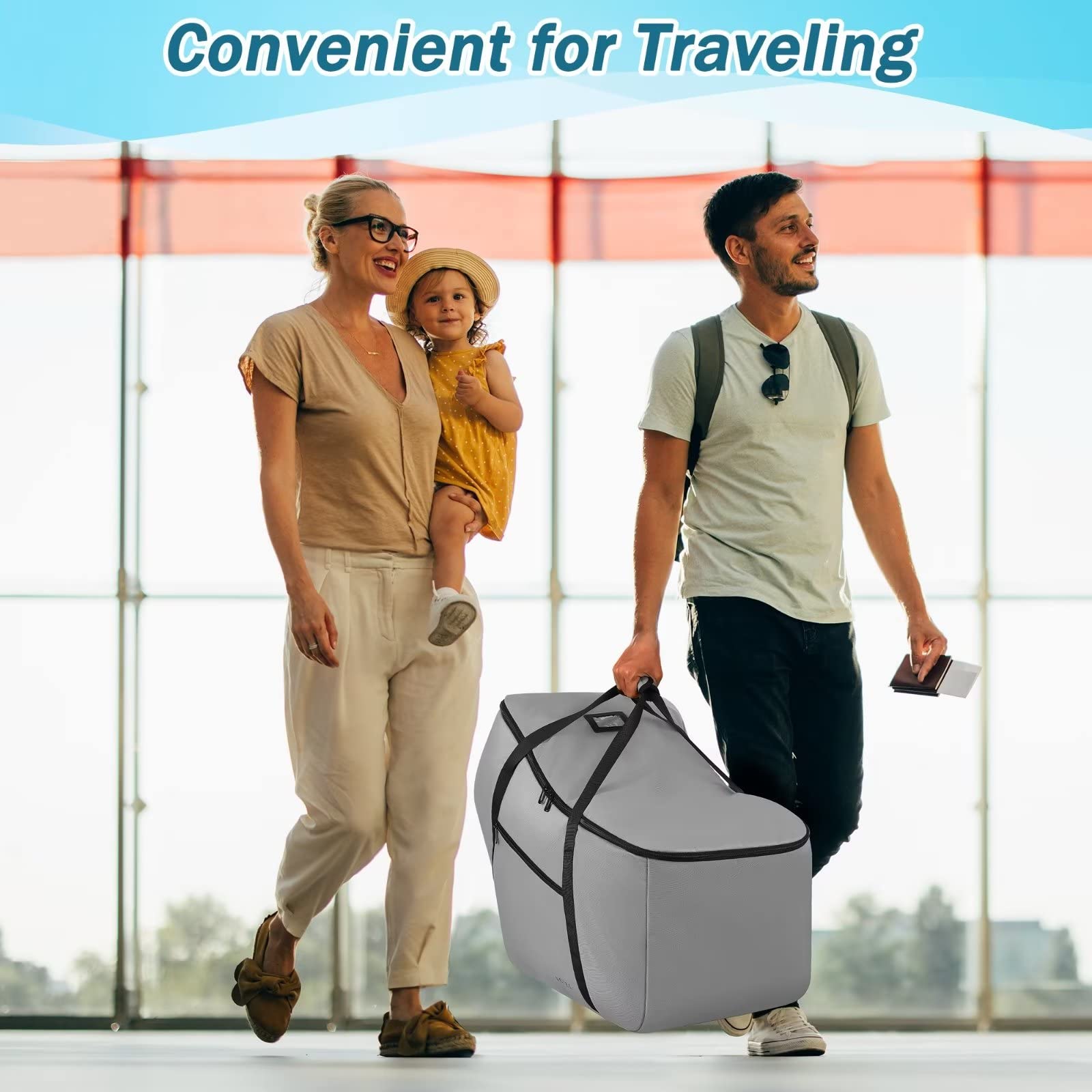 Nuna Pipa Car Seat Travel Bag - Airplane Carrier with Pockets for Doona & Strollers - Travel Protection