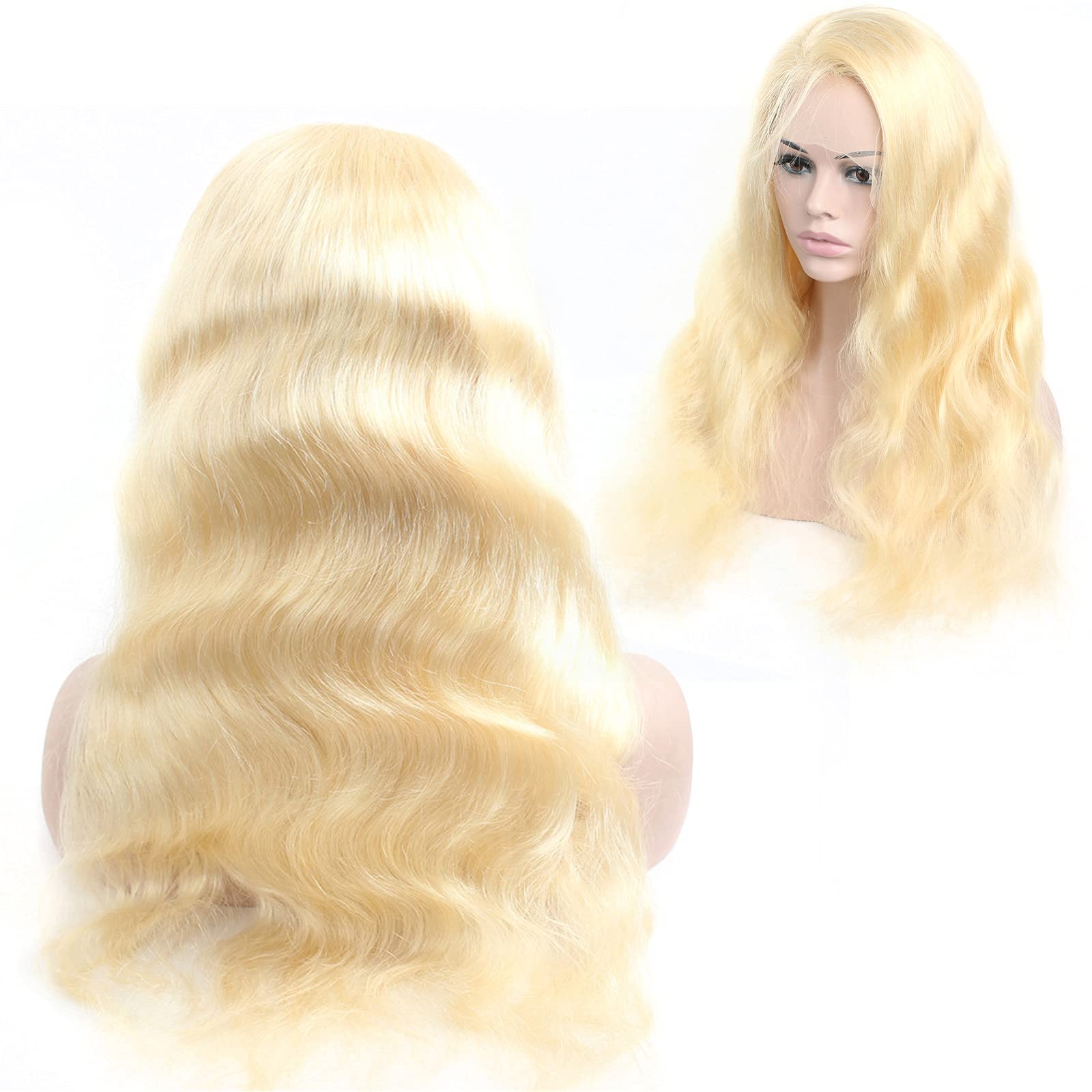 613 Blonde Lace Front Wig Human Hair - 28 Inch Body Wave 13x4 HD Lace Frontal Wig with Pre-Plucked Hairline, 180% Density & Baby Hair | Perfect for Cosplay, Daily Wear & Special Occasions