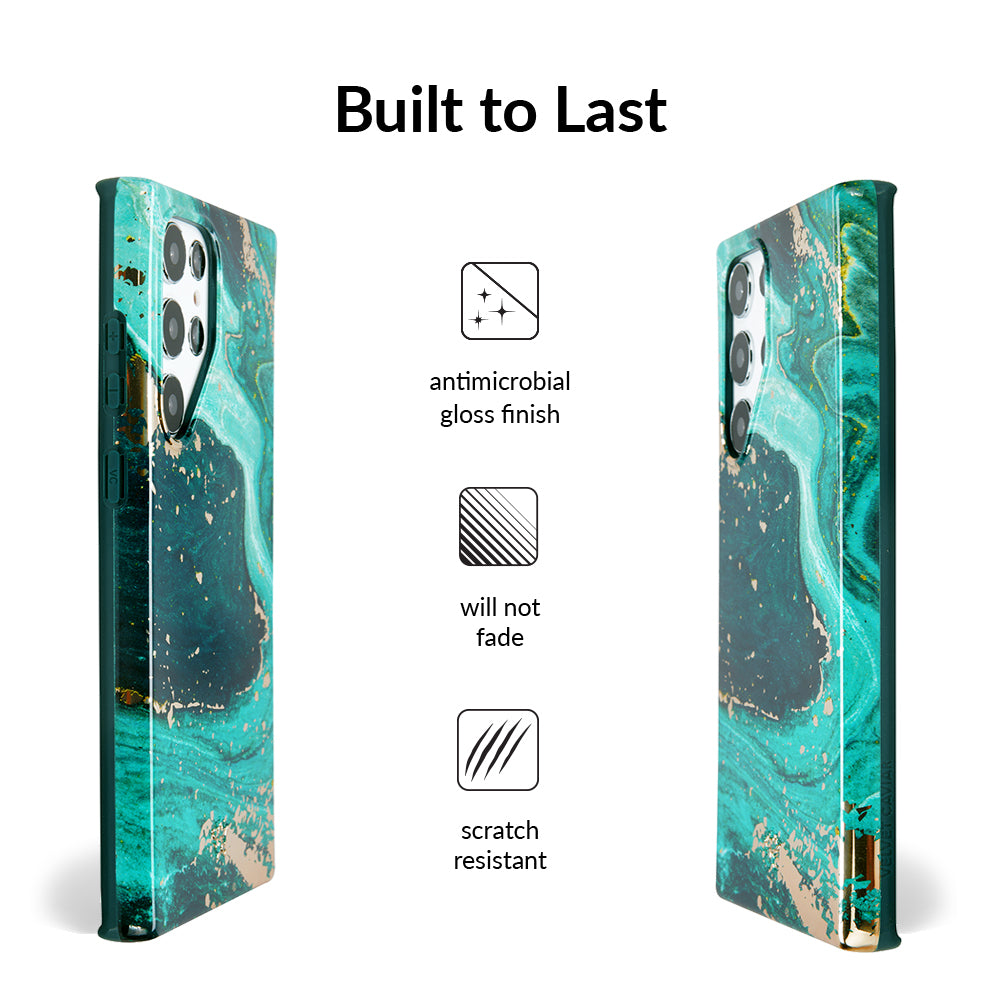 Premium Emerald Marble Samsung Phone Case - Durable Protective Cover for Samsung Galaxy [Model] - Stylish & Slim Design for Everyday Use, Work, and Travel
