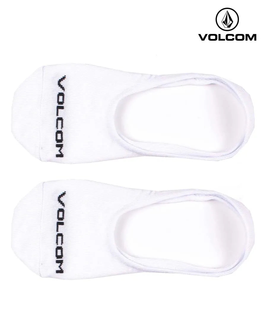 Volcom No Show Socks Solid White & Black Pack of 2 - Comfortable Low-Cut Socks for Men & Women - Perfect for Running, Gym, and Everyday Wear