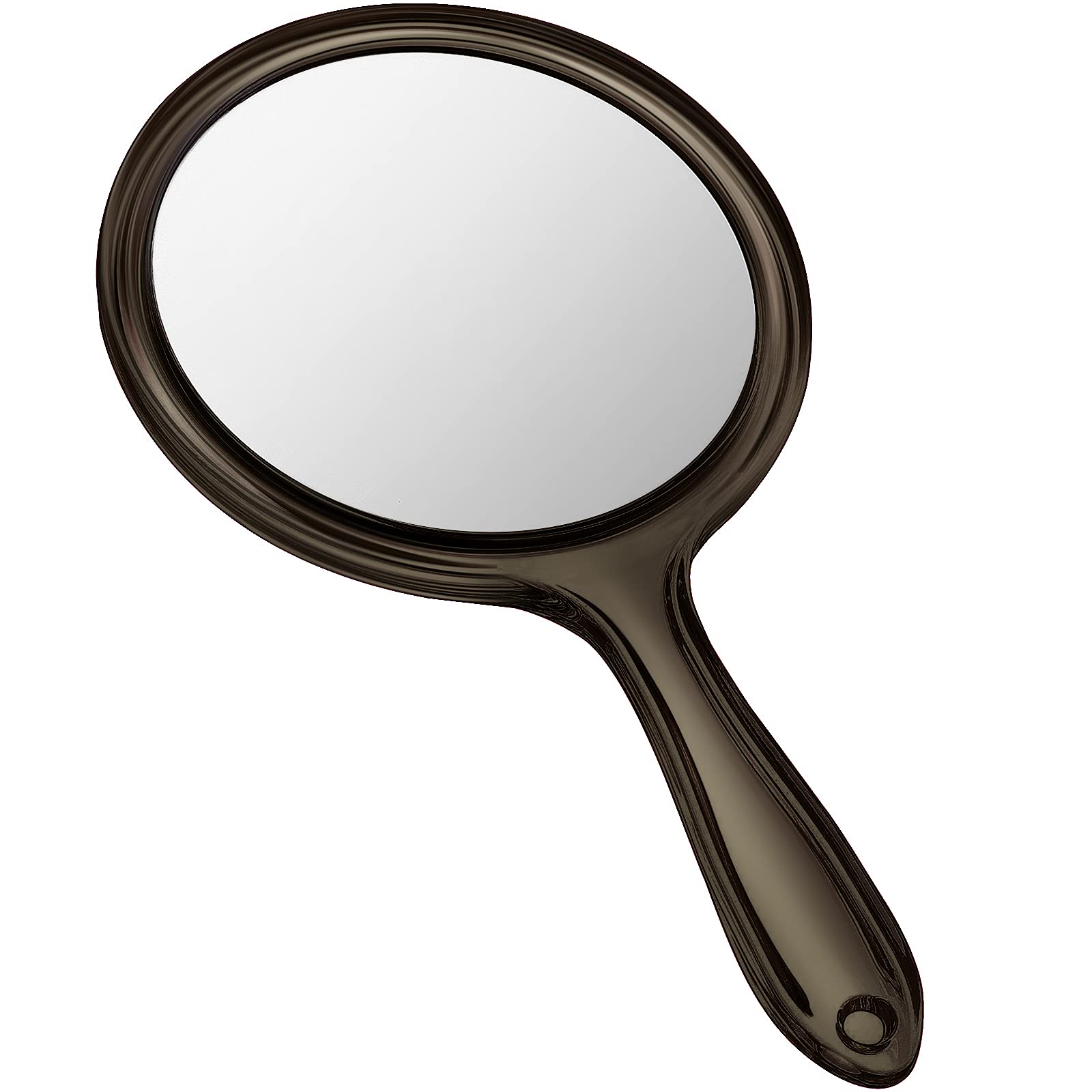 Jetec Double Sided Hand Mirror - 1X/2X Magnifying Makeup Mirror with Comfortable Handle, Rounded Shape (Black) | Perfect for Travel, Home Vanity & Professional Salon Use
