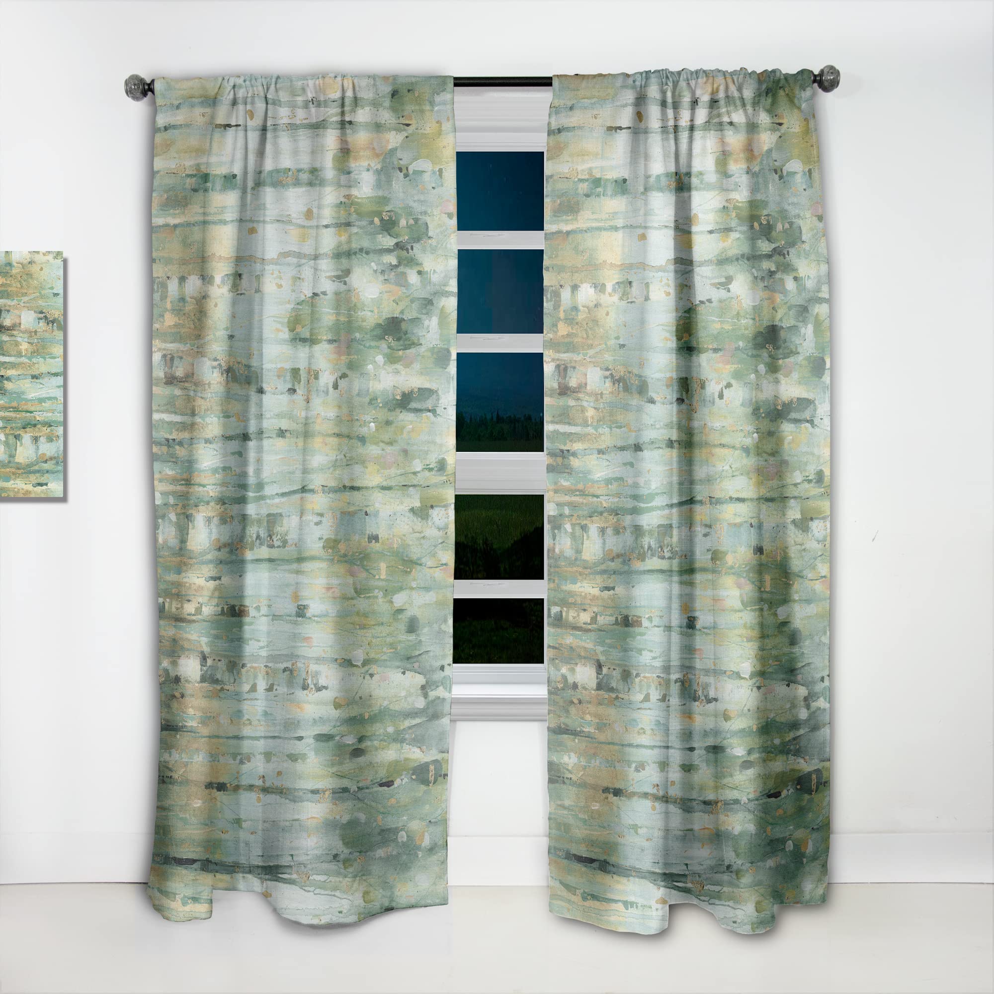 DesignQ 'The Birch Forest II' Thermal Insulated Curtains - Single Panel 52x120 - Blackout Drapes for Bedroom & Living Room (Home Decor, Noise Reducing, Energy Saving)