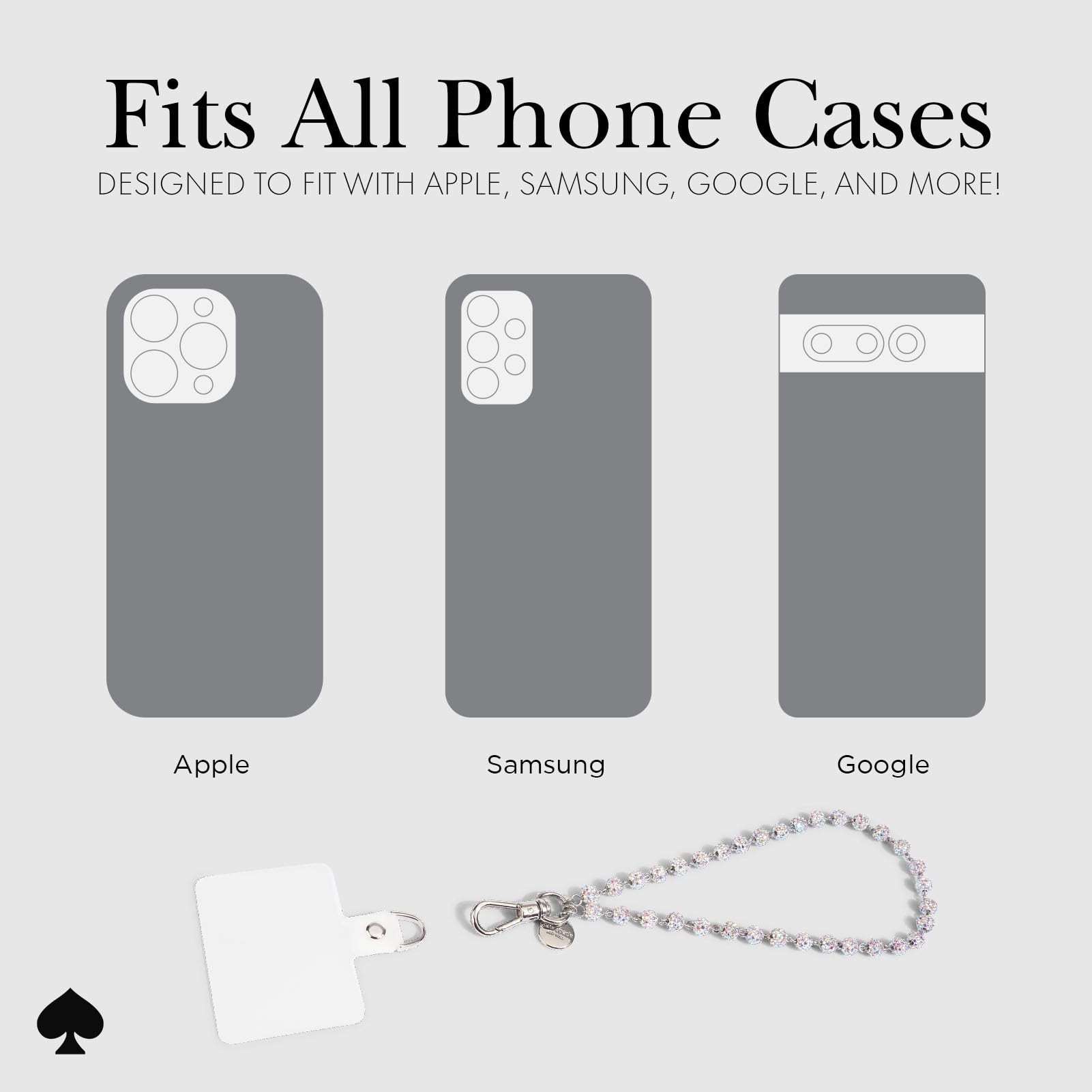 Kate Spade New York Detachable Phone Charm Lanyard - Razzle Dazzle Design for iPhone & Android - Perfect for Work, Travel & Everyday Use