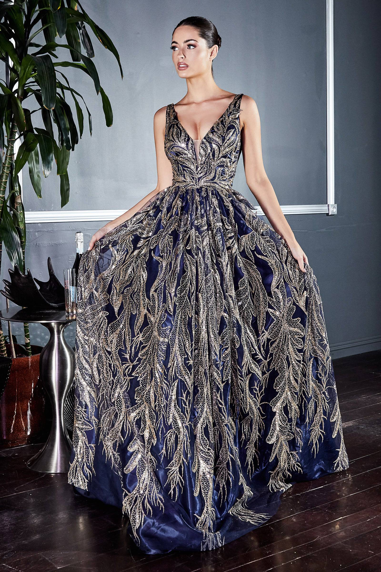 Elegant Cinderella Divine J812 Opulent Ball Gown with Embroidered Detailing - Perfect for Prom, Wedding, Quinceañera & Fairy Tale Themed Events