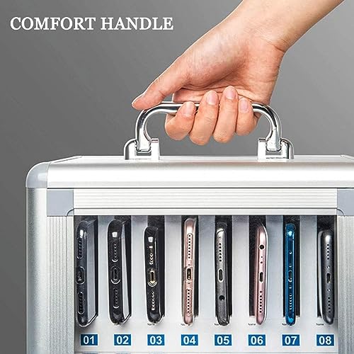 36-Slot Metal Phone Locker with Numbered Keys - Secure Storage Cabinet for Cell Phones in Classrooms, Exams & Workplaces (Silver) | Ideal for Schools, Offices and Factories to Prevent Phone Theft