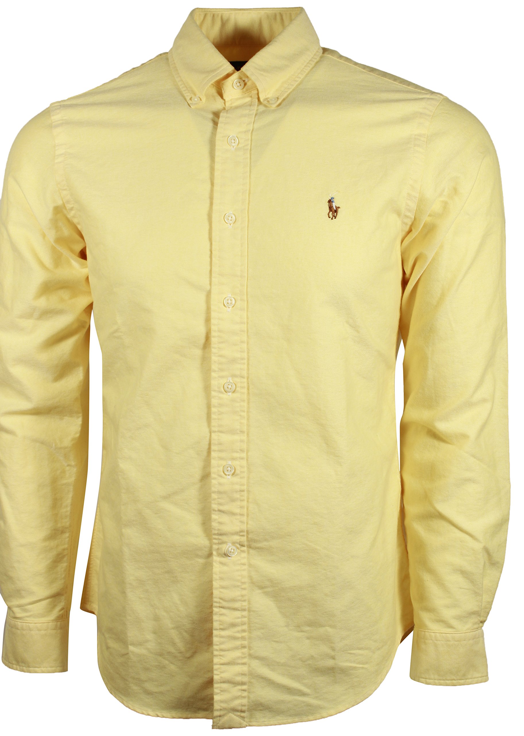 Ralph Lauren Men's Classic Fit Button-Down Oxford Shirt - BSR Yellow, Small | Premium Cotton Dress Shirt for Business, Casual & Office Wear