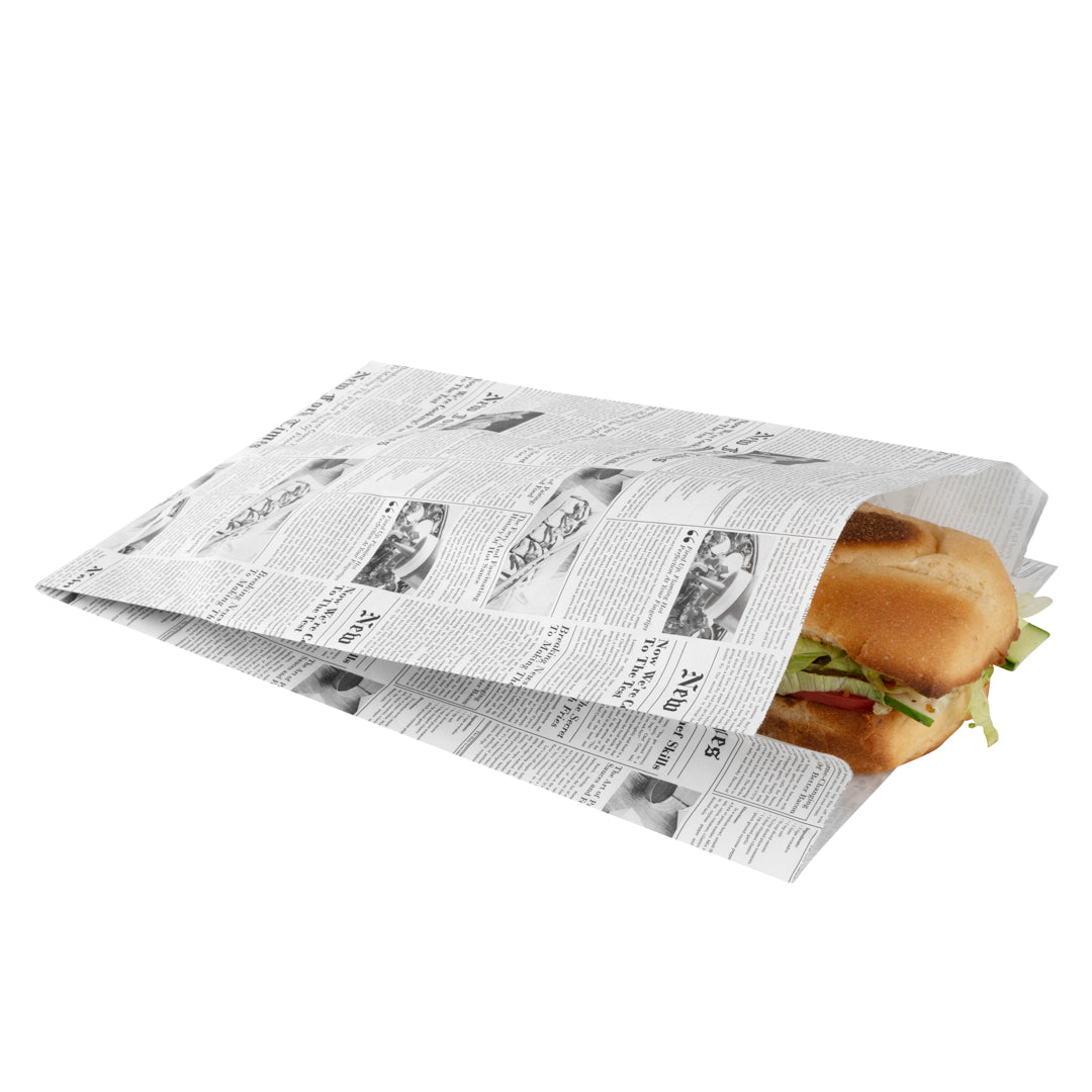Eco-Friendly Newsprint Paper French Fry & Snack Bags - 7