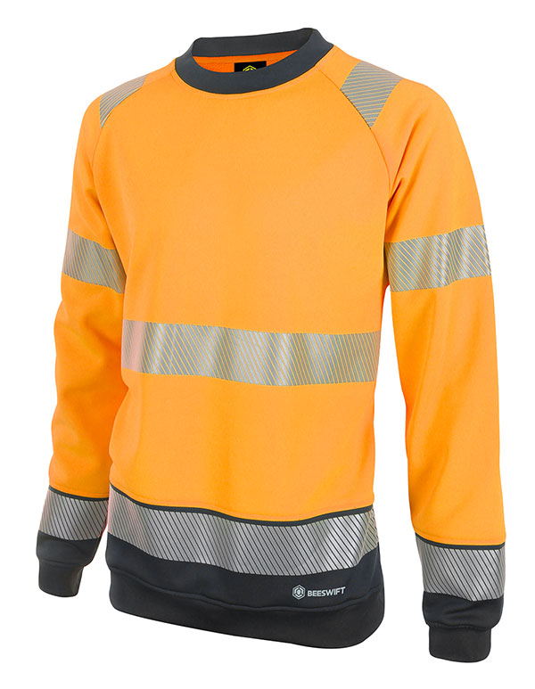 Deltic High Visibility Two-Tone Sweatshirt - Reflective Safety Workwear for Construction & Outdoor Activities