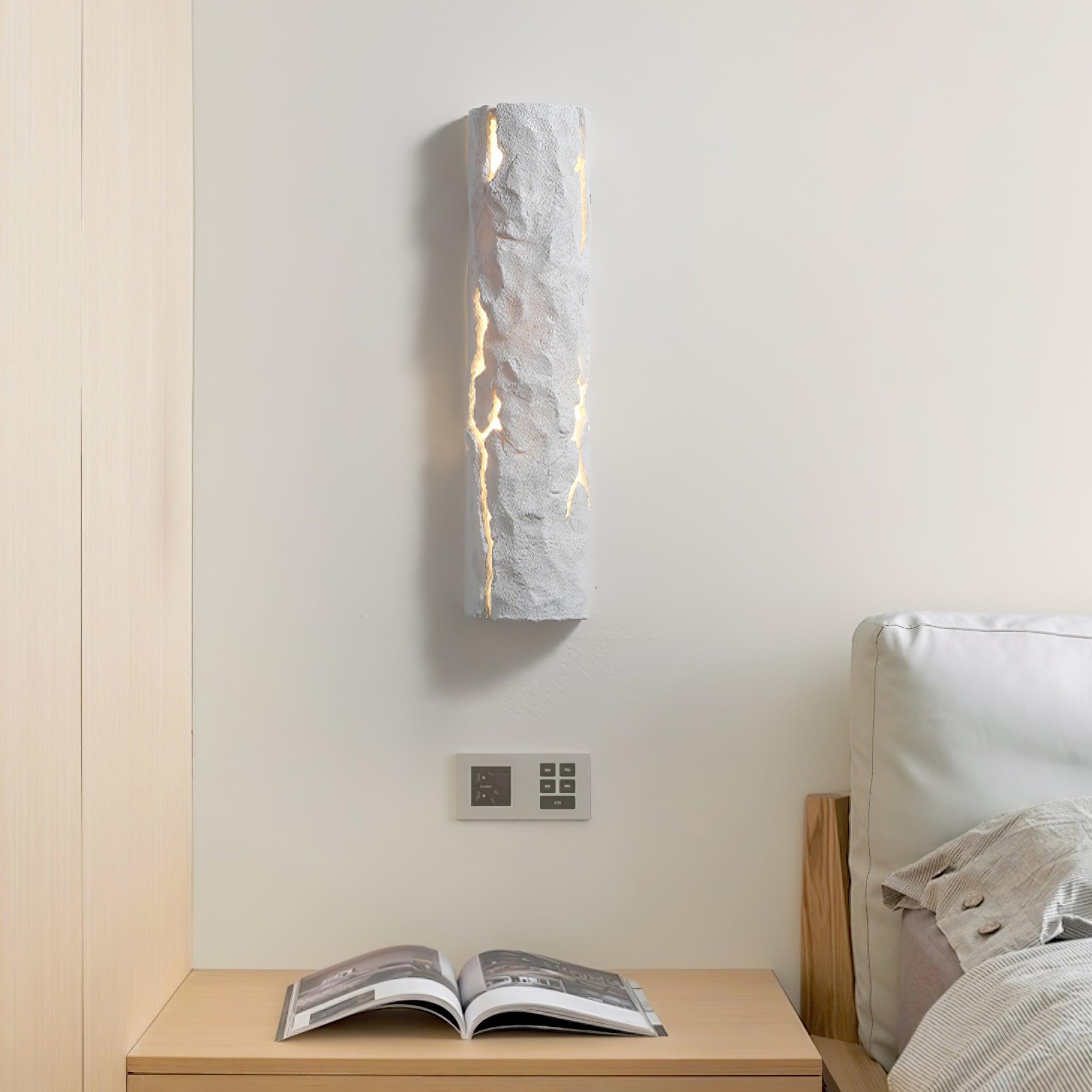 Broken Bark Wall Light - Rustic Wooden Sconce for Indoor & Outdoor Decor - Perfect for Living Room, Bedroom, Patio, and Garden Lighting