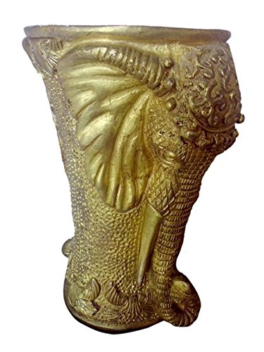 Handcrafted Brass Elephant Design Flower Pot Vase - Elegant Home Decor for Living Room, Office & Garden | BH00153 by Bharat Haat