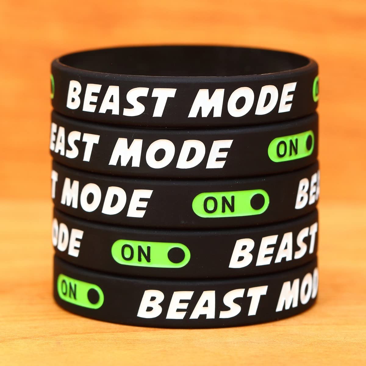 15 Beast Mode Bracelets for Men - Stainless Steel Motivational Wristbands for Fitness, Workout & Gym - Perfect for Athletes, Bodybuilders & Weightlifting
