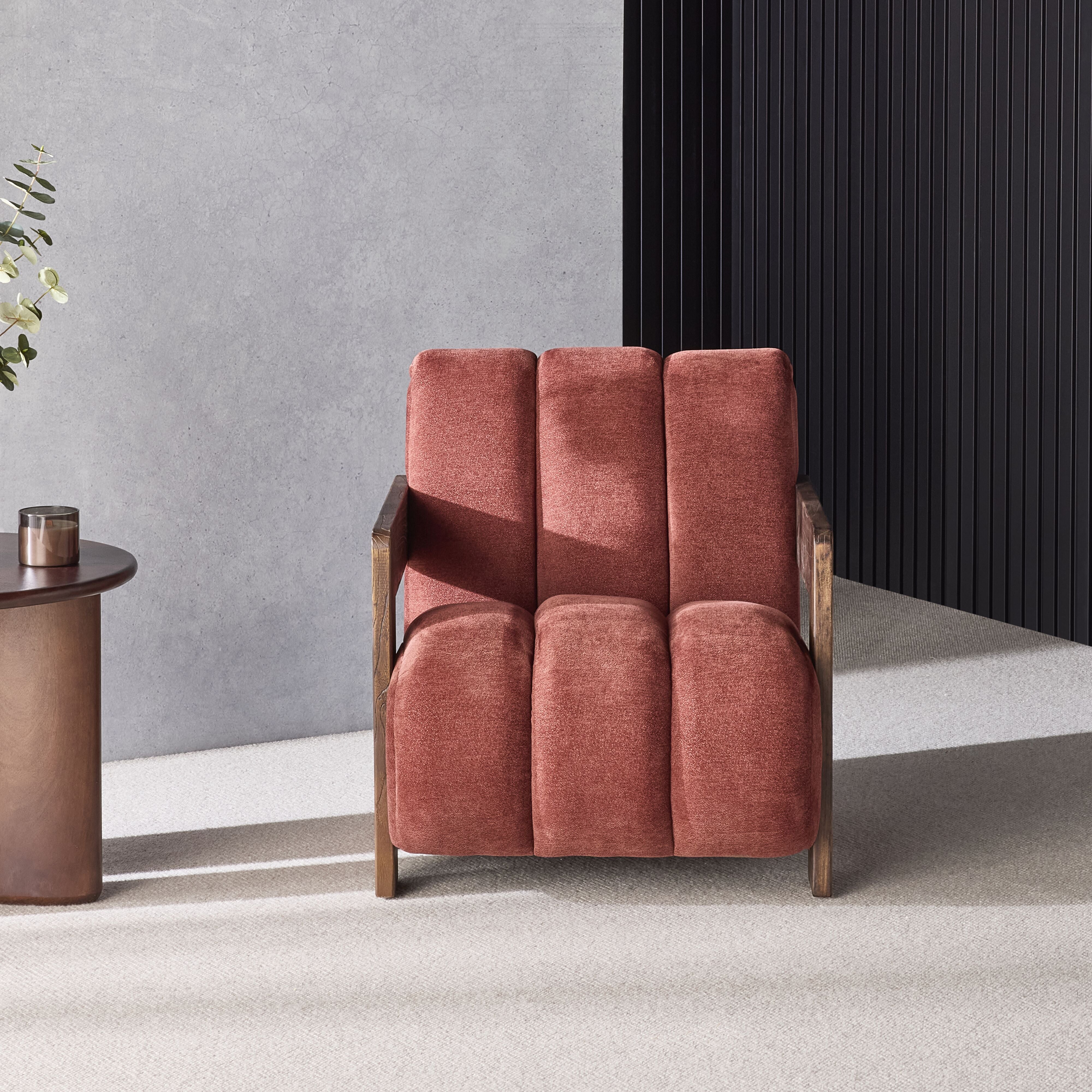 Stylish Banjo Occasional Chair in Rich Russet Hues - Perfect for Living Room, Bedroom or Office Accent Seating