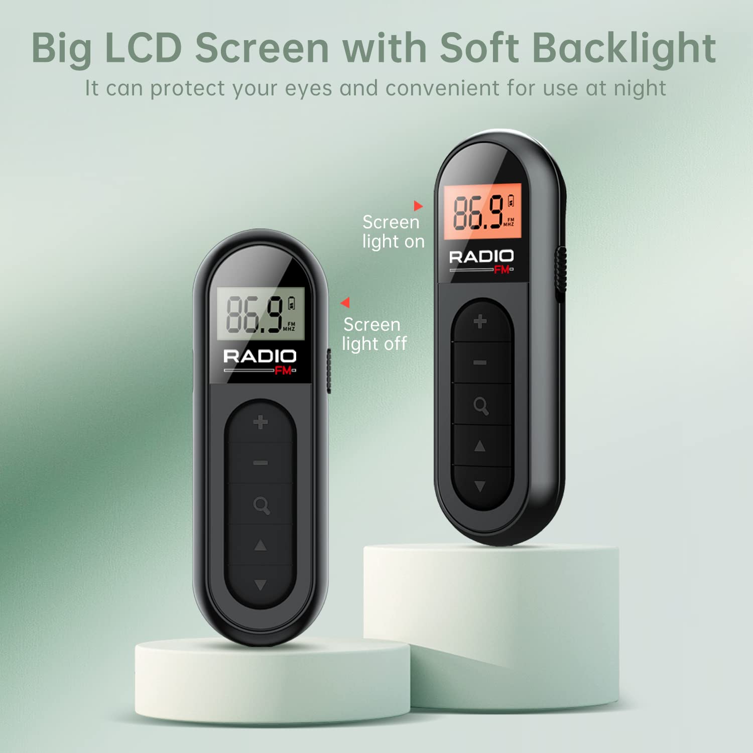 Best FM Radio Portable Rechargeable Pocket Transistor with LCD Digital Tuning & Backlight | Stereo Sound & Belt Clip | Perfect for Jogging, Walking, Travel & Emergency Use (Black)
