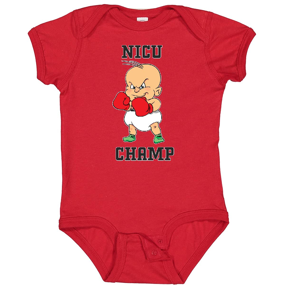 Inktastic NICU Champ Baby Boxer Bodysuit - Cute Newborn Onesie for NICU Graduates, Preemies & Strong Babies - Perfect for Hospital Photos, Coming Home Outfits & Special Milestones