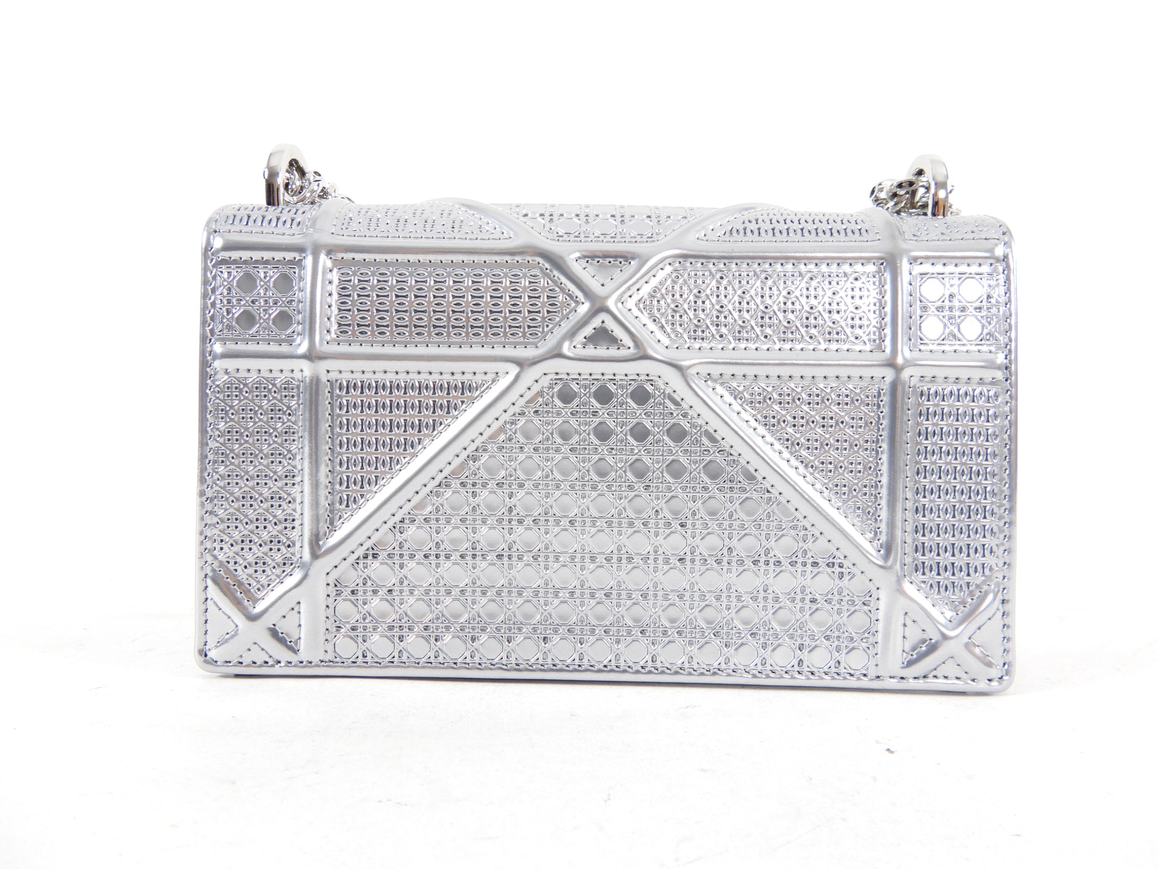 Christian Dior Silver Micro Cannage Mini Diorama Bag - Luxury Crossbody Purse for Women | Perfect for Evening Parties, Date Nights & Special Occasions