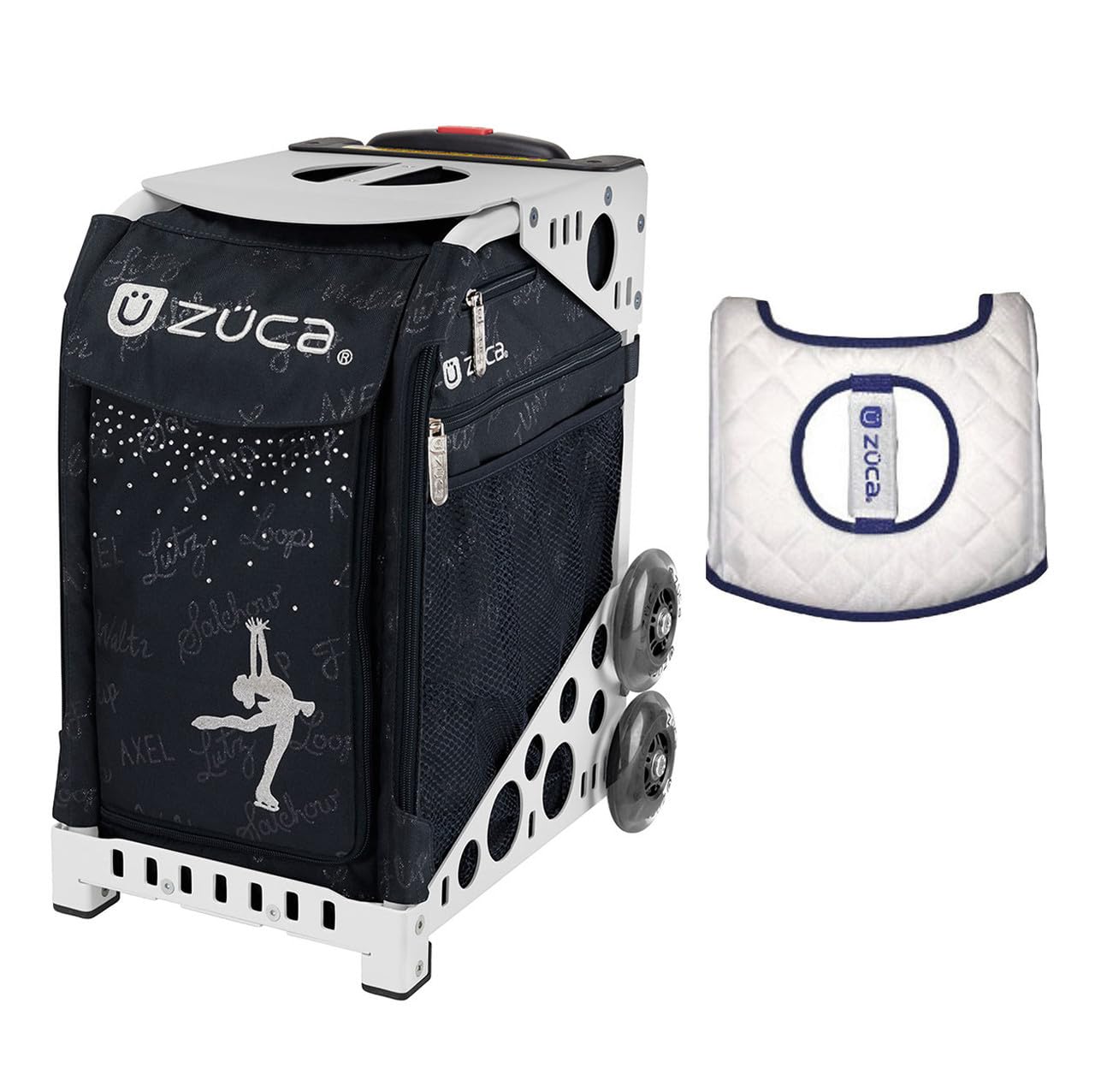 ZUCA Sport Bag - Ice Queen with Gift Seat Cover (White Frame) | Durable Gym & Travel Backpack for Skating, Dance, Cheerleading | Perfect for Athletes & Coaches
