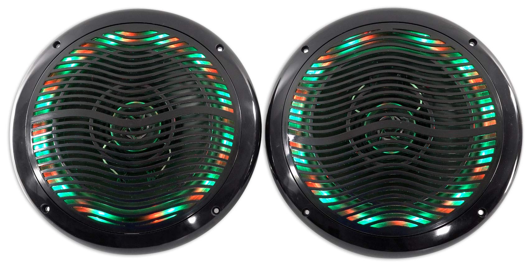 Rockville RMC80LB 8 Inch 800W Marine Boat Speakers with Multi-Color LED Lights & Remote Control - Waterproof Outdoor Audio for Boats, ATVs, UTVs, and Pool Parties