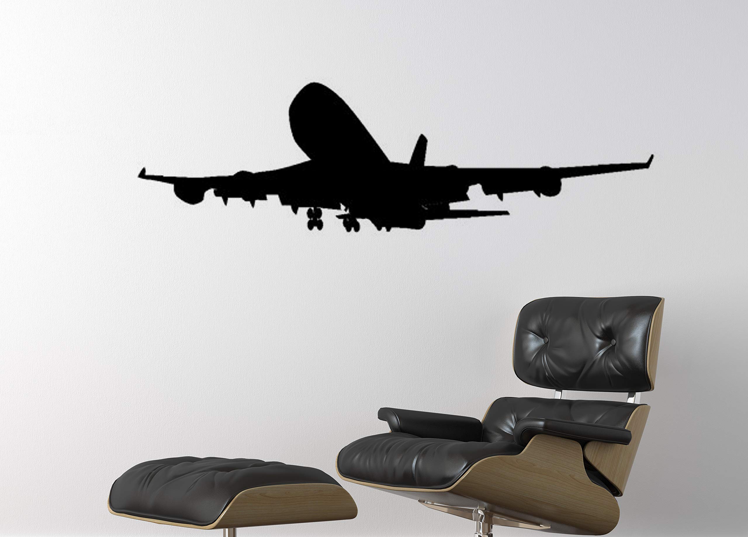 Premium Aircraft Wall Decal - Large 18x60 Inch Jet Airliner Sticker for Kids Room, Boys Bedroom & College Dorm - Aviation Themed Decor for Office, Nursery & Teen Rooms - Perfect Airplane Mural for Aviation Enthusiasts