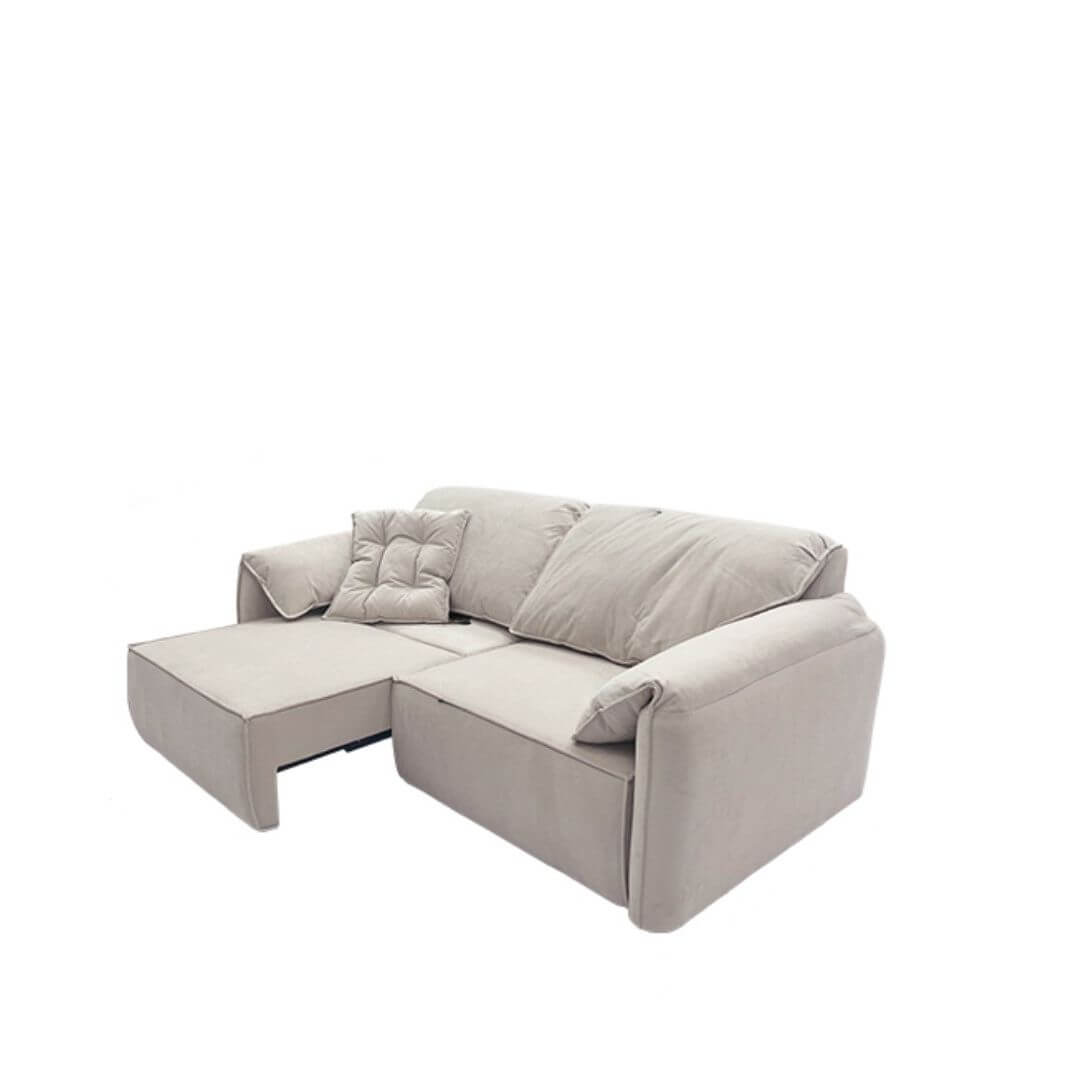 Minimalist White Convertible 3-Seater Sofa Bed - Modern Solid Color Sleeper Couch for Small Spaces, Living Room & Guest Room