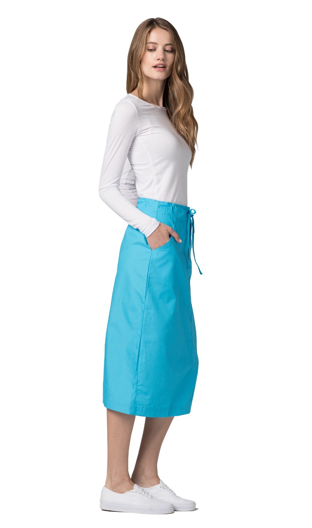 Adar Women's Universal Mid-Calf Scrub Skirt with Drawstring Waist - Comfortable Medical Uniform for Nurses, Doctors & Healthcare Professionals | Perfect for Hospitals, Clinics & Dental Offices